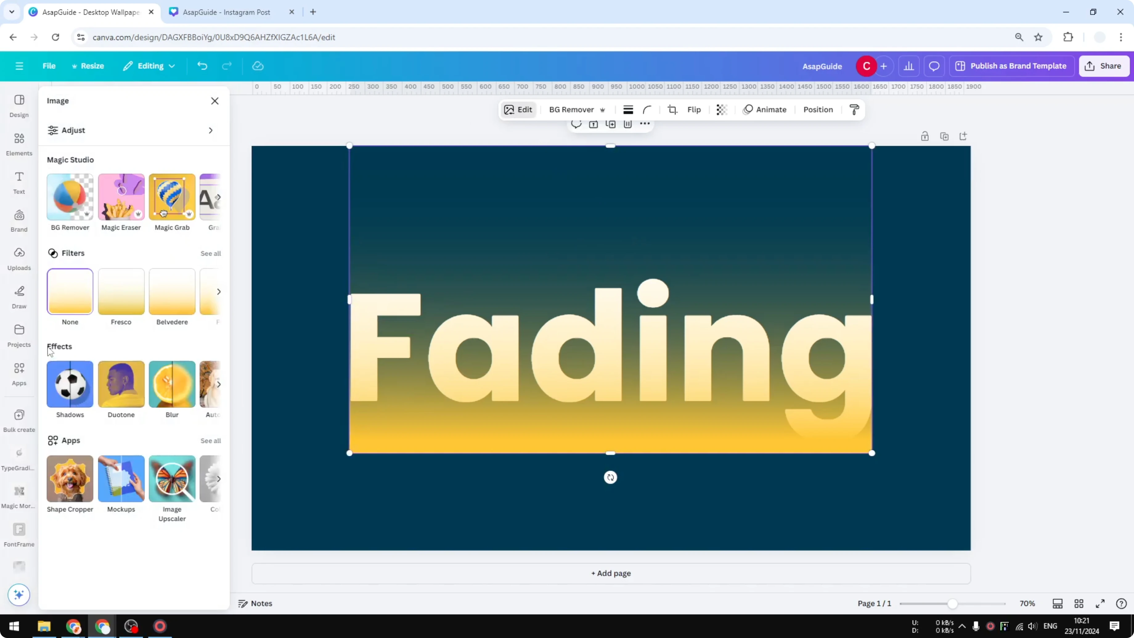 Screenshot from How to Create Faded Text Effect in Canva at 95s