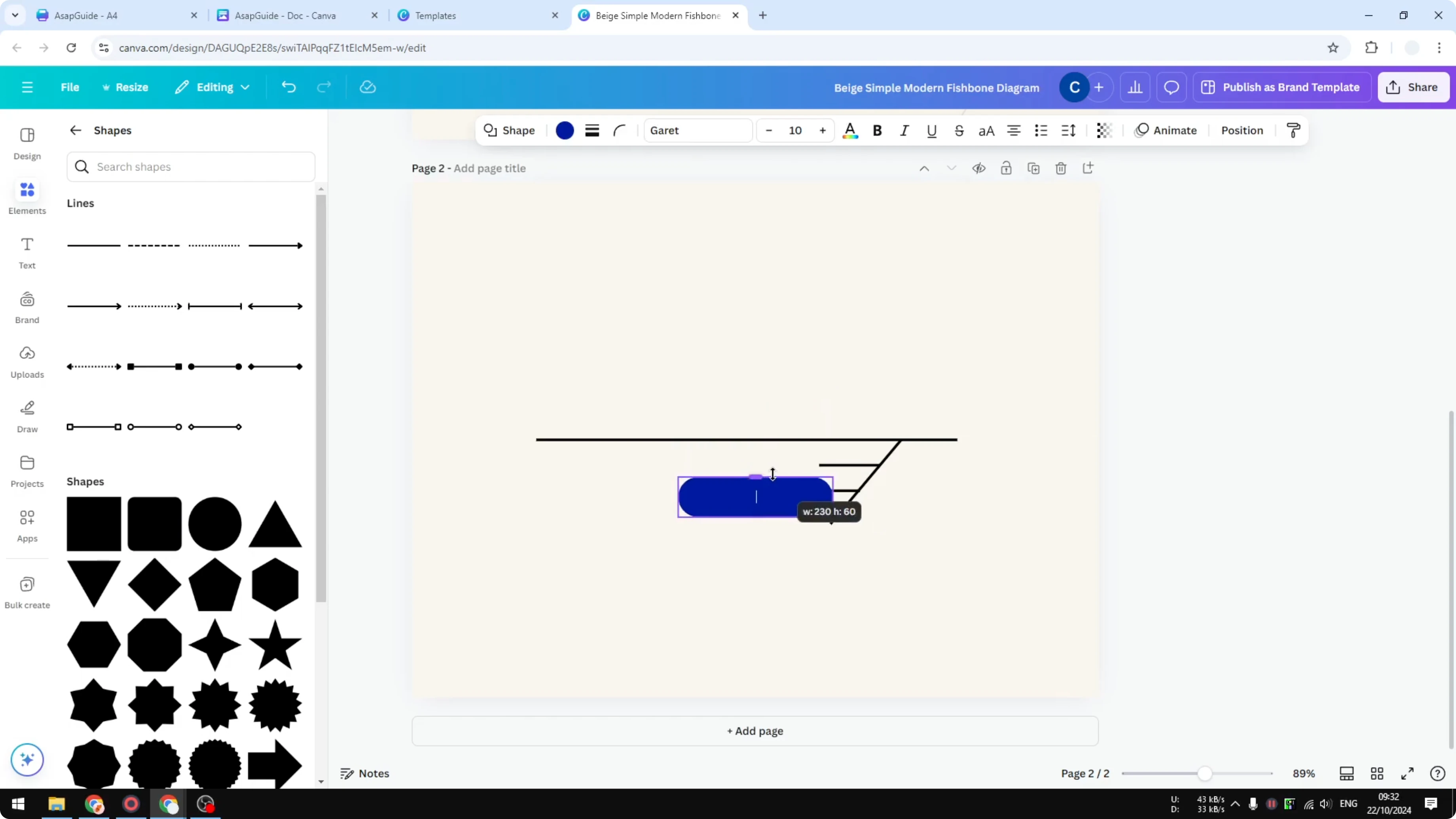 Screenshot from How to Create a Fishbone Diagram in Canva at 127s