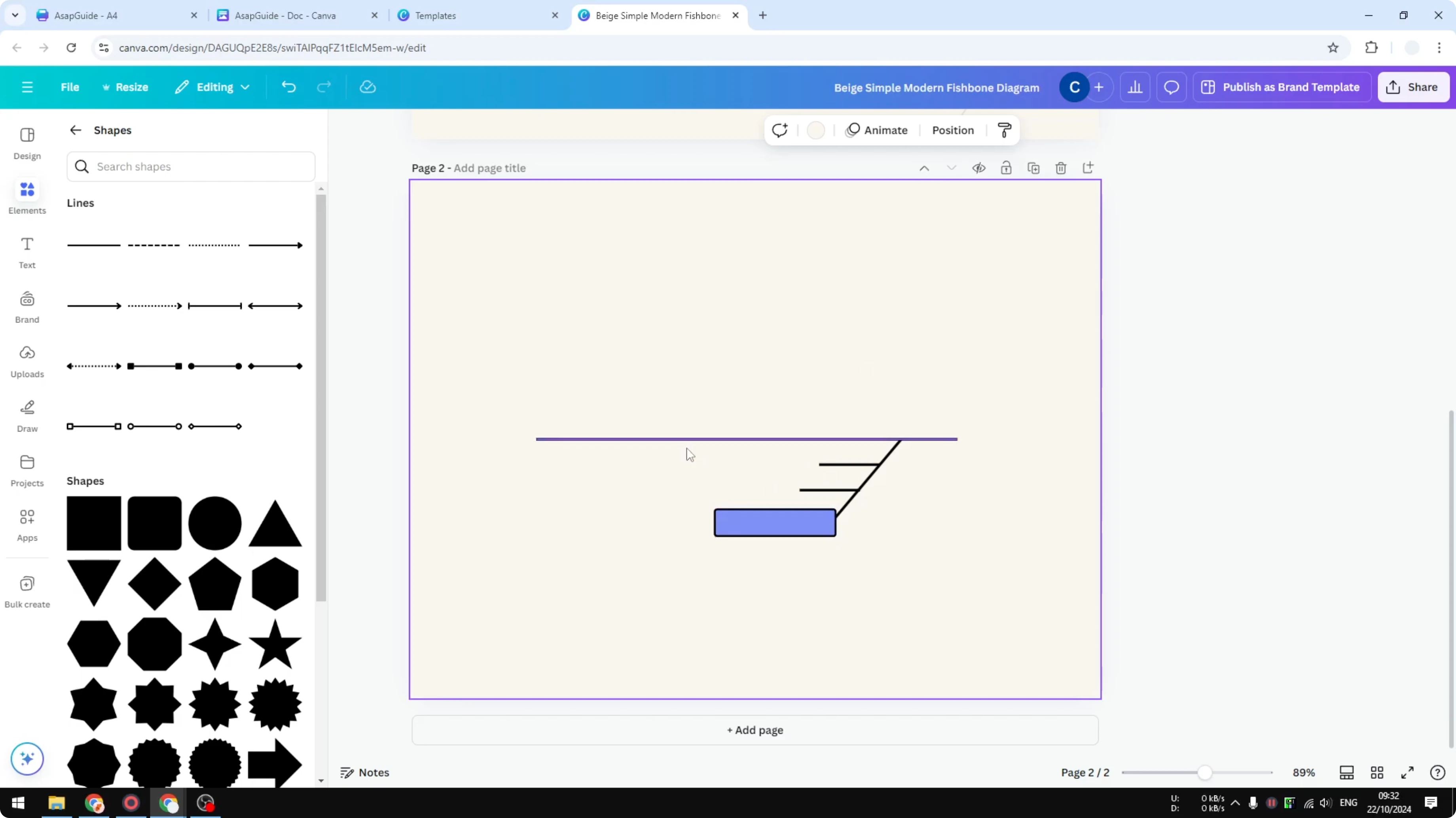 Screenshot from How to Create a Fishbone Diagram in Canva at 157s