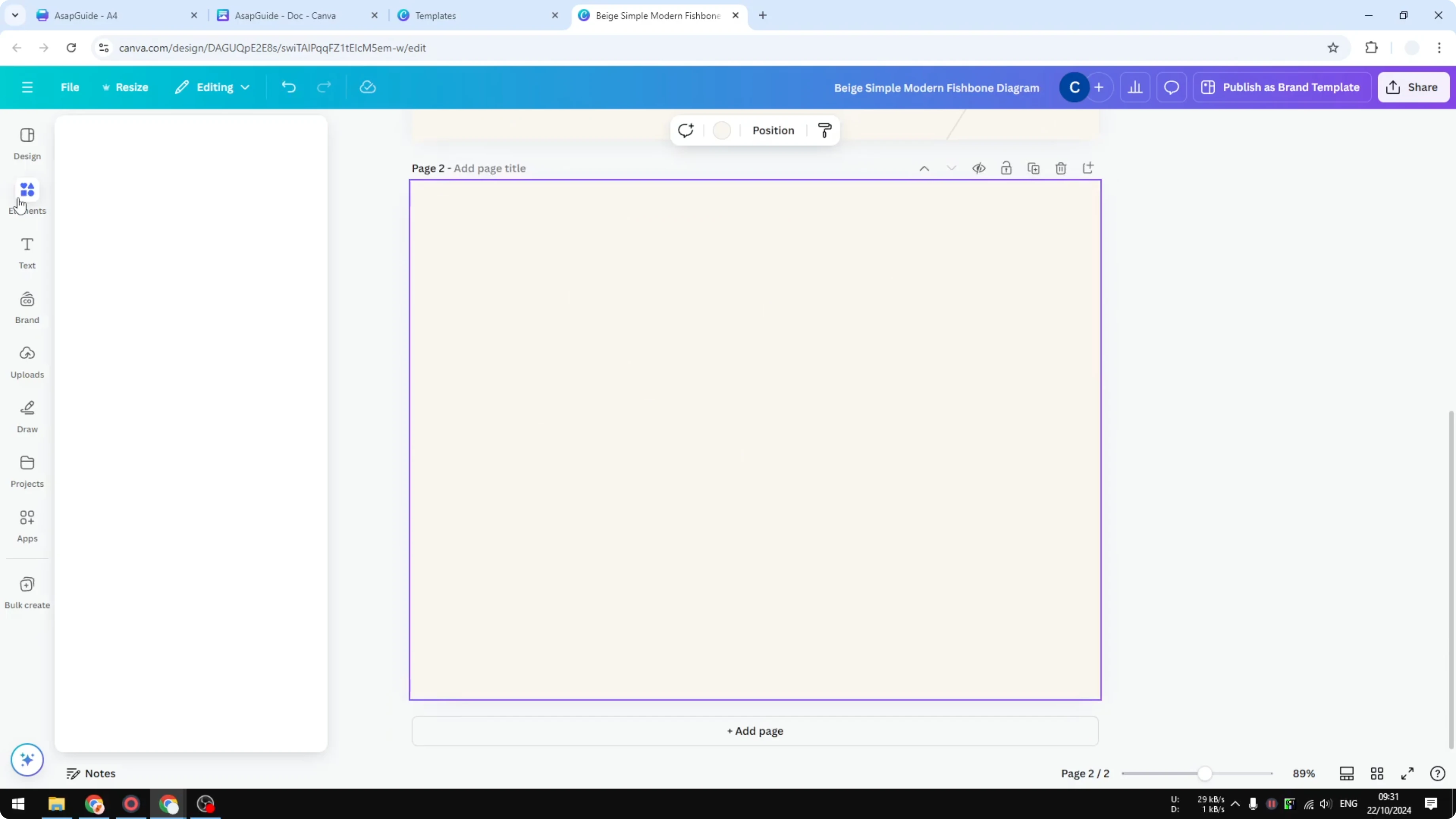 Screenshot from How to Create a Fishbone Diagram in Canva at 65s