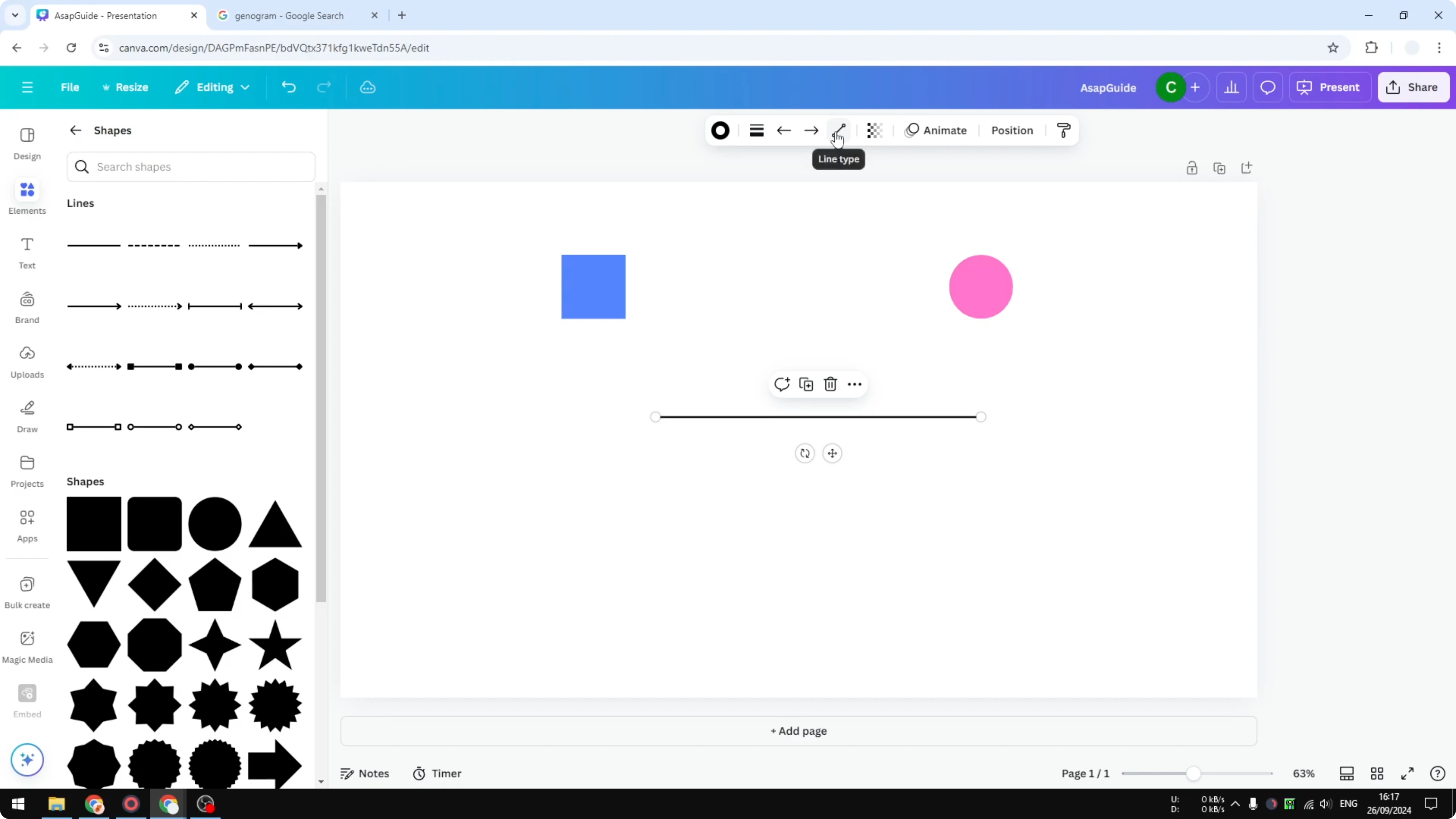 Screenshot from How to Create Genogram in Canva at 108s