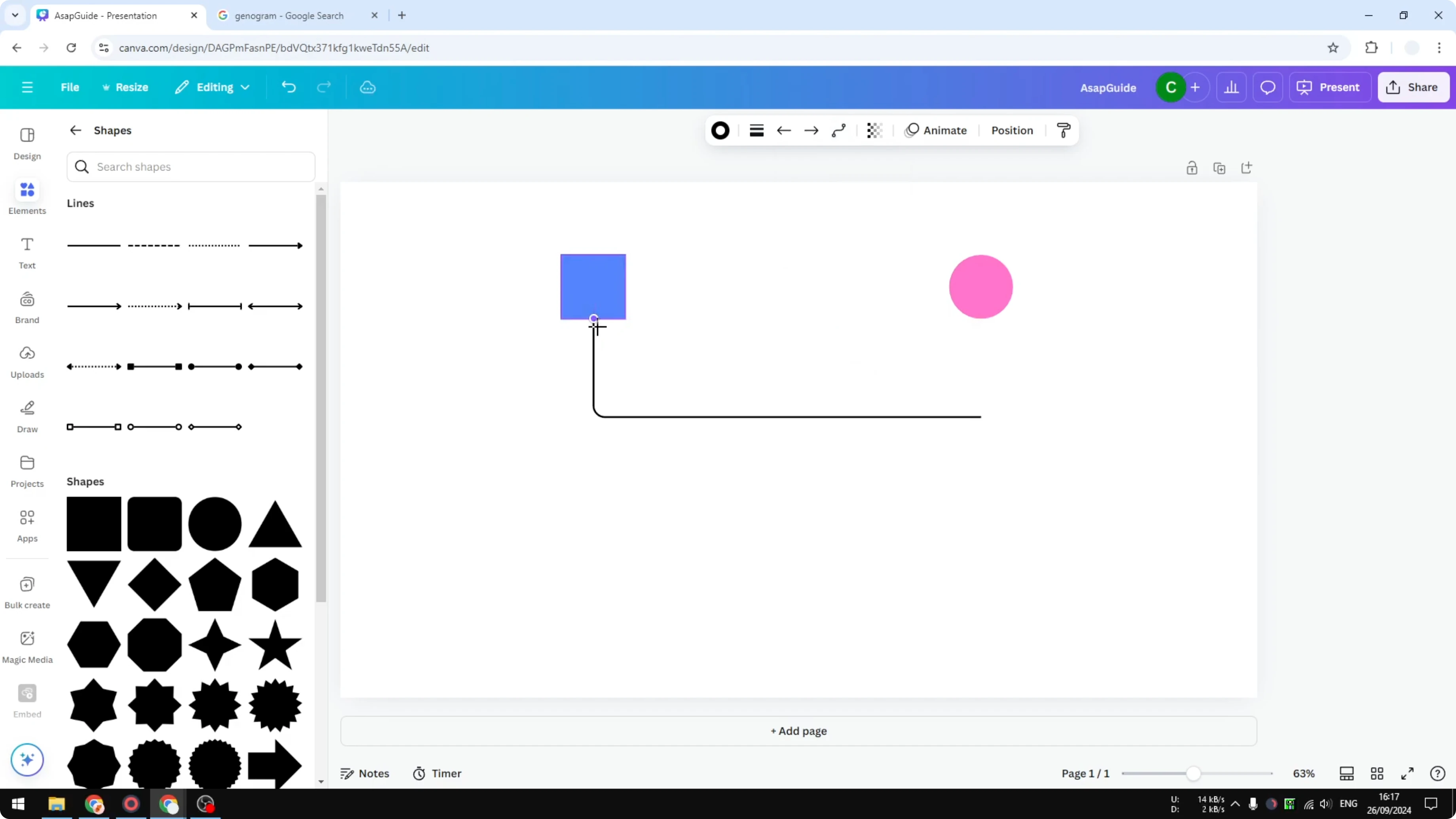 Screenshot from How to Create Genogram in Canva at 114s