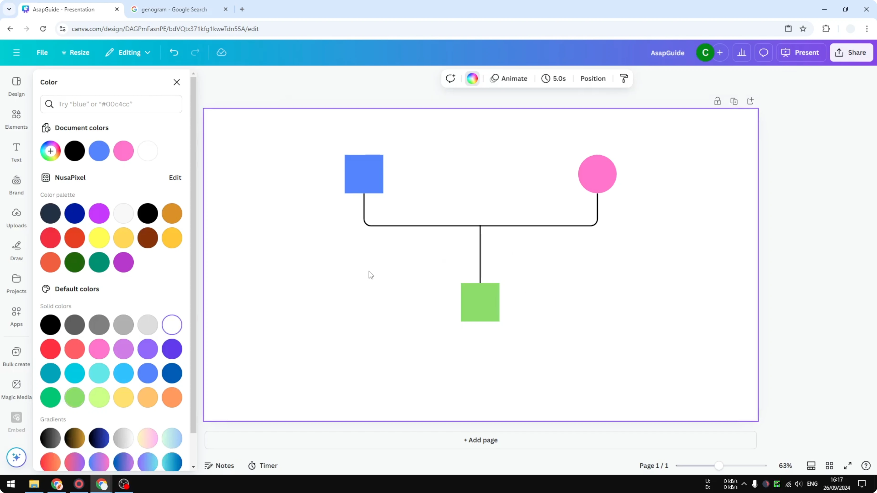 Screenshot from How to Create Genogram in Canva at 159s