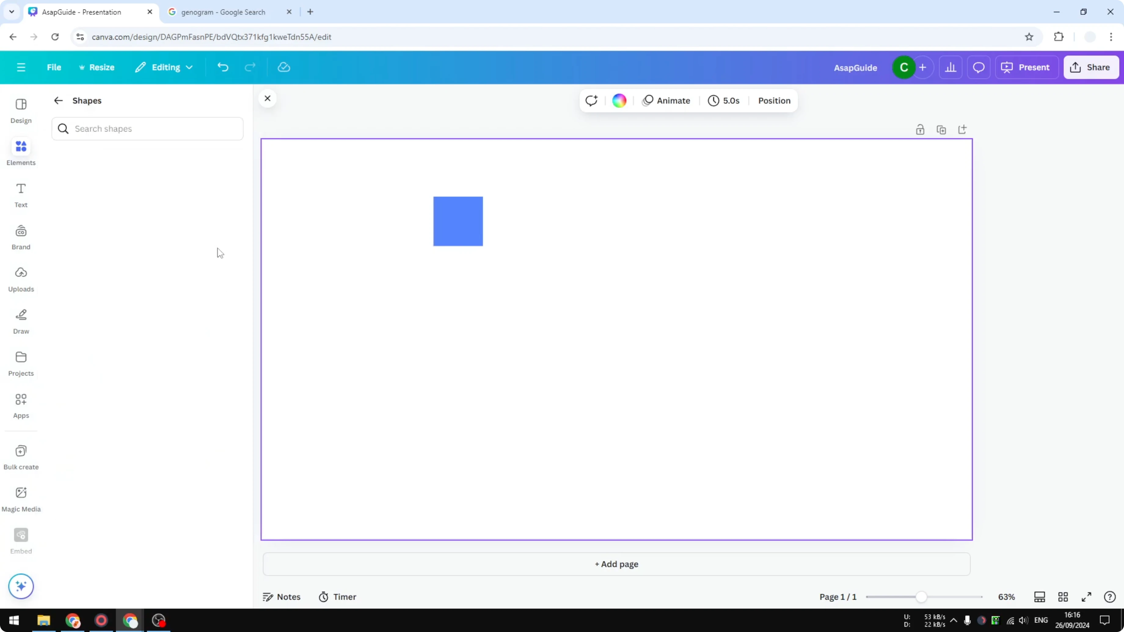 Screenshot from How to Create Genogram in Canva at 64s