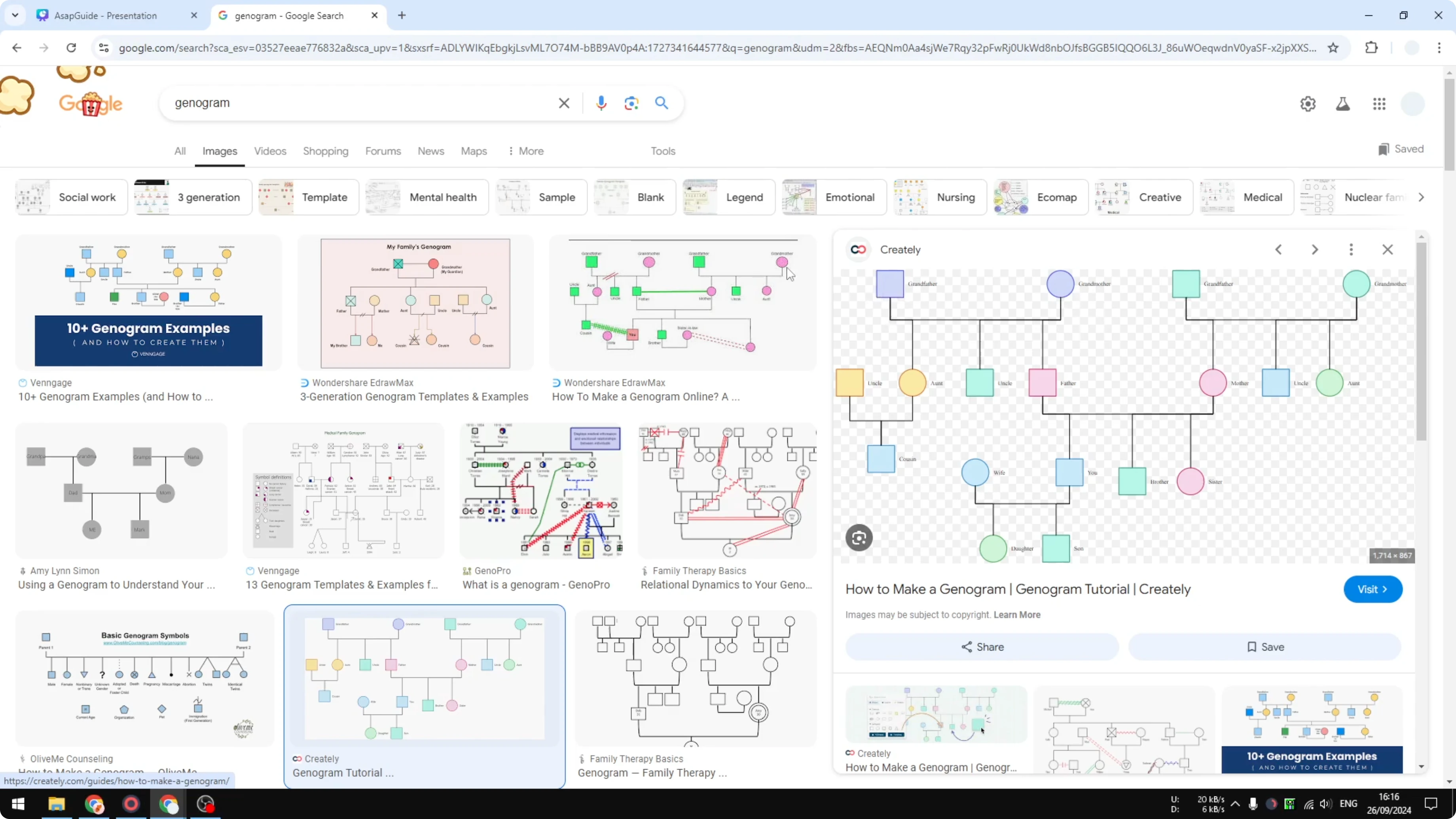 Screenshot from How to Create Genogram in Canva at 95s