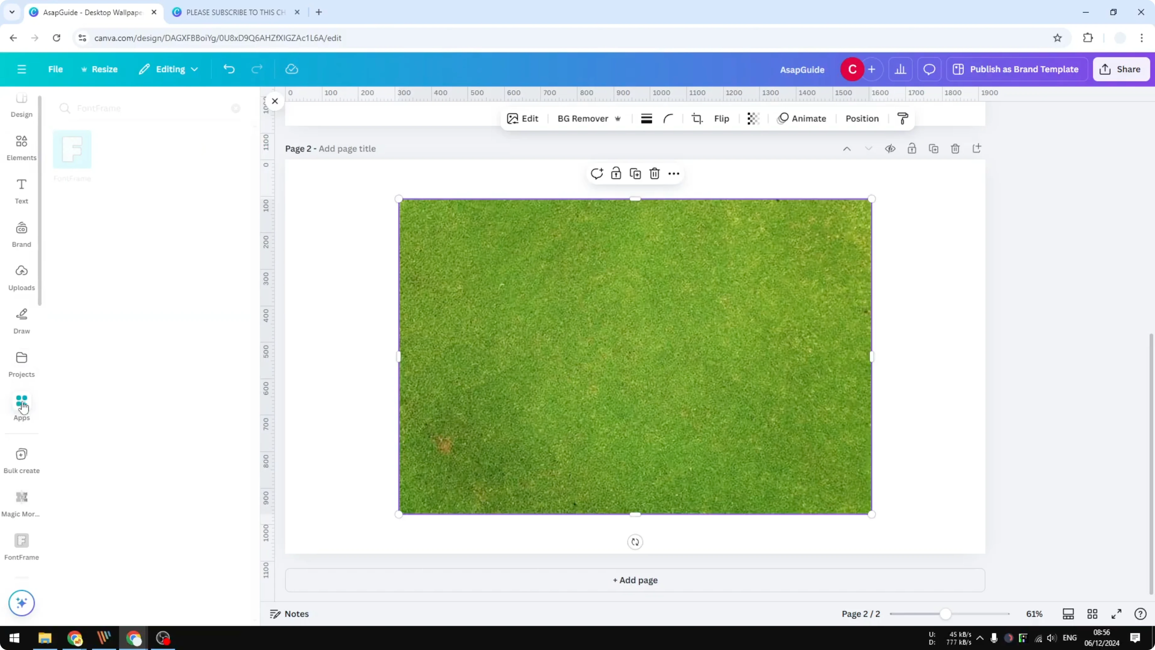 Screenshot from How to Create a Grass Text Effect in Canva at 139s