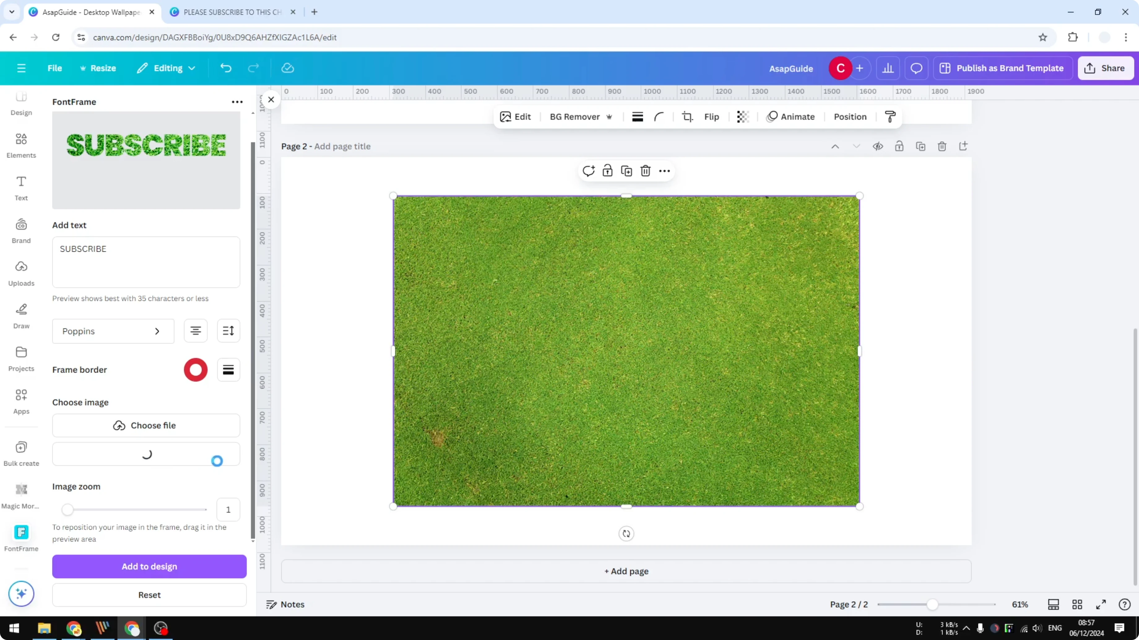Screenshot from How to Create a Grass Text Effect in Canva at 179s