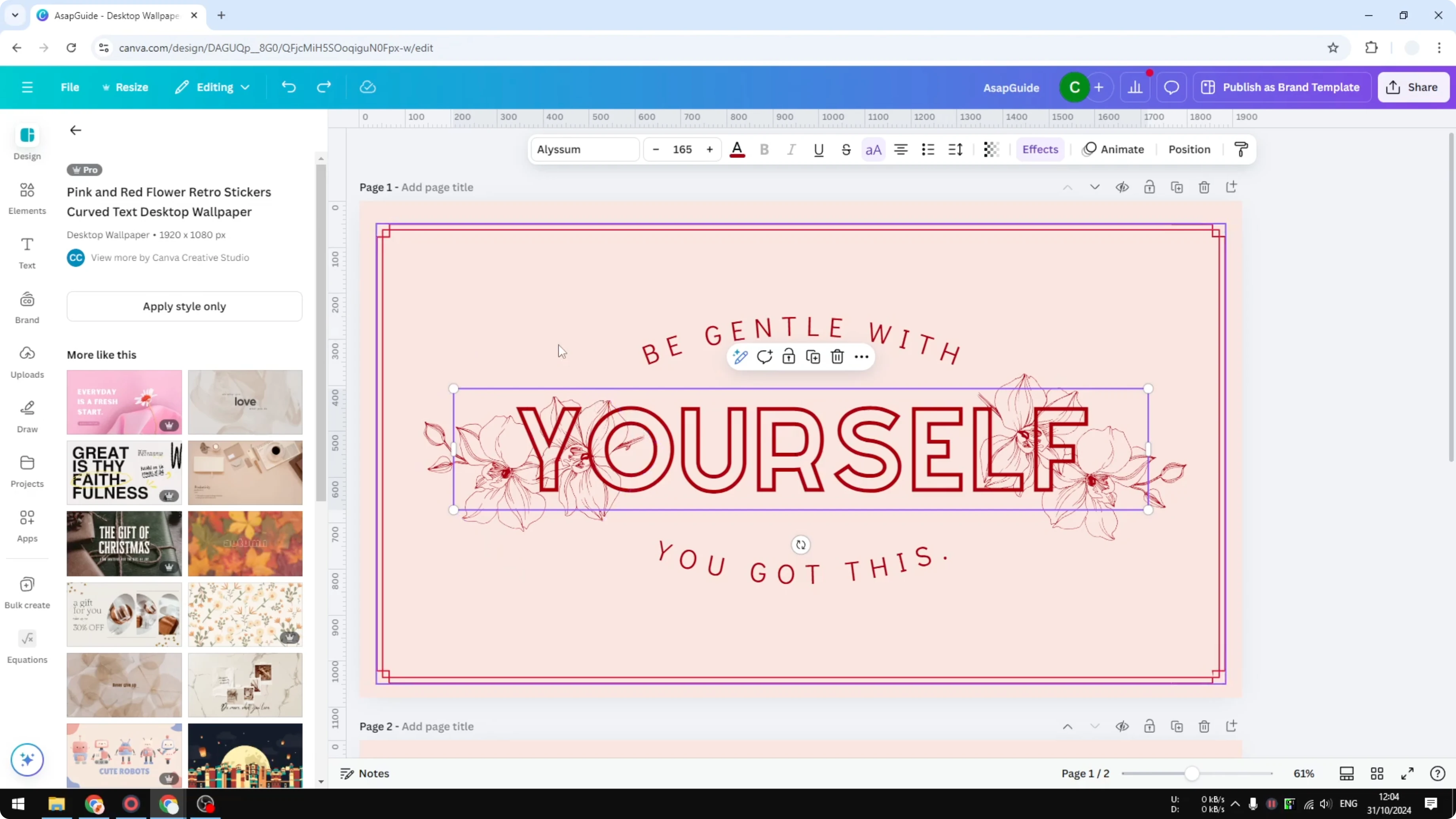 Screenshot from How to Create a Hollow Text Effect in Canva at 39s