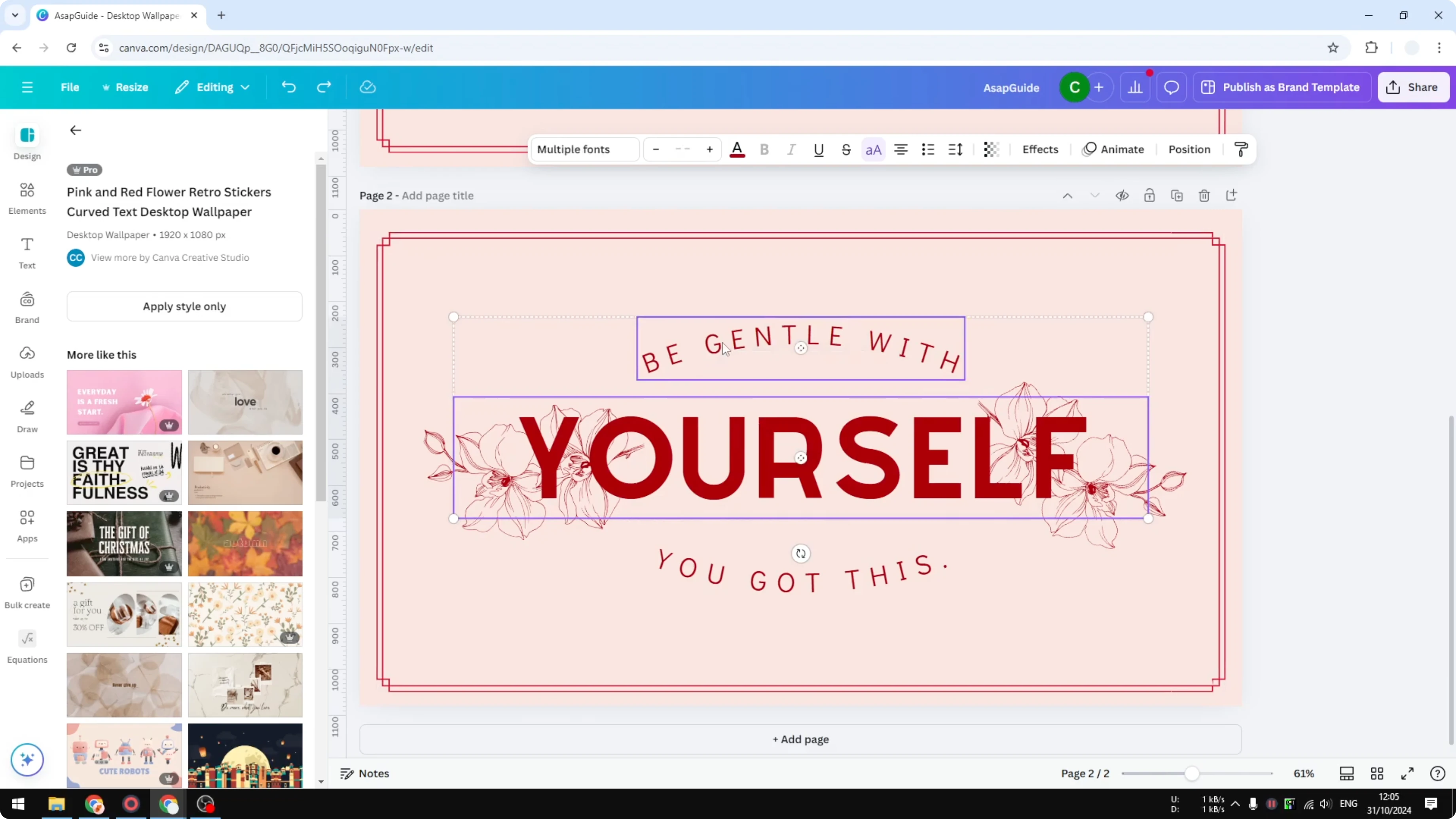 Screenshot from How to Create a Hollow Text Effect in Canva at 48s