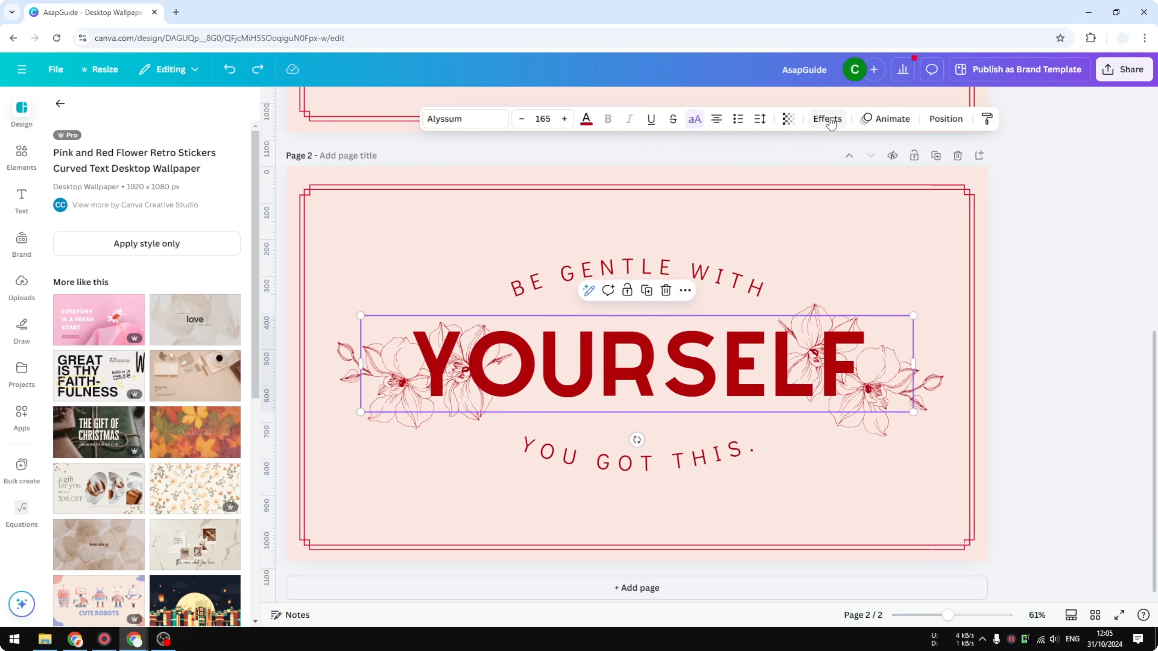 Screenshot from How to Create a Hollow Text Effect in Canva at 57s