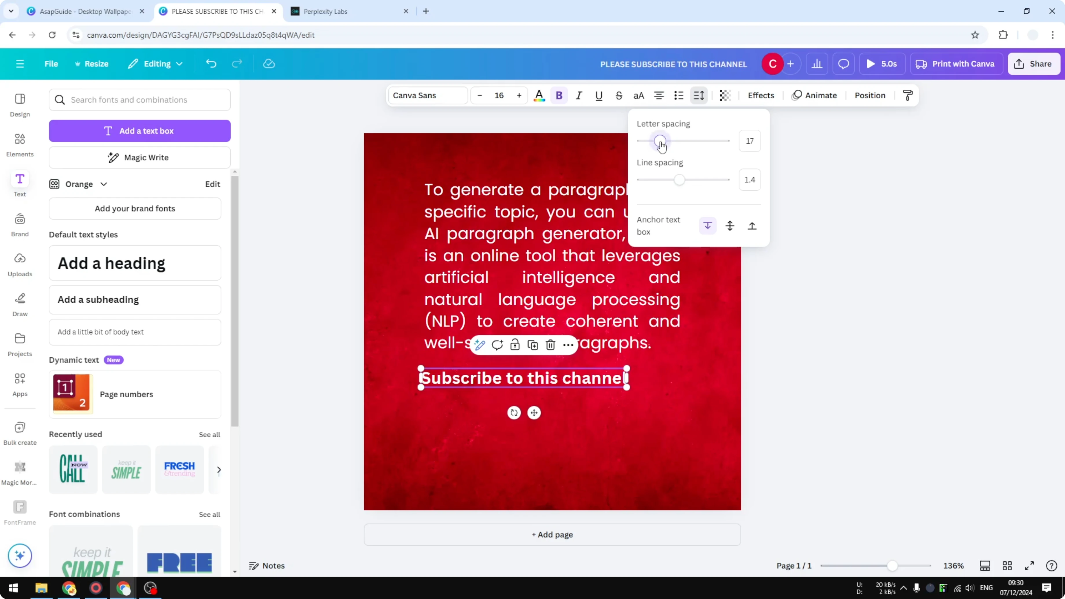 Screenshot from How to Create a Justified Text Effect in Canva at 150s