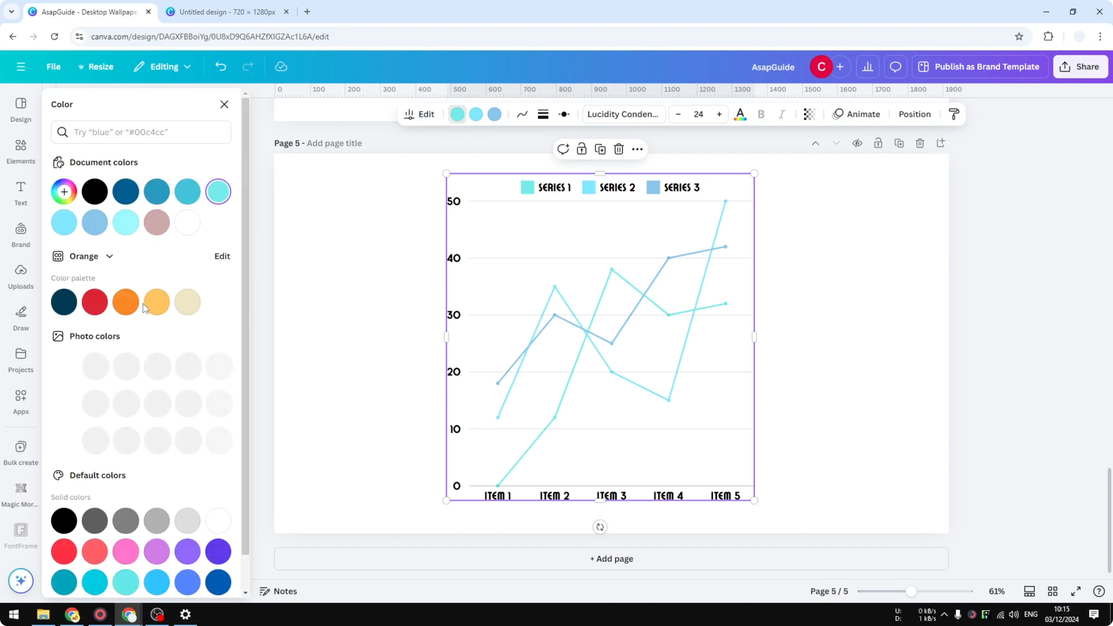Screenshot from How to Create a Line Graph in Canva at 117s