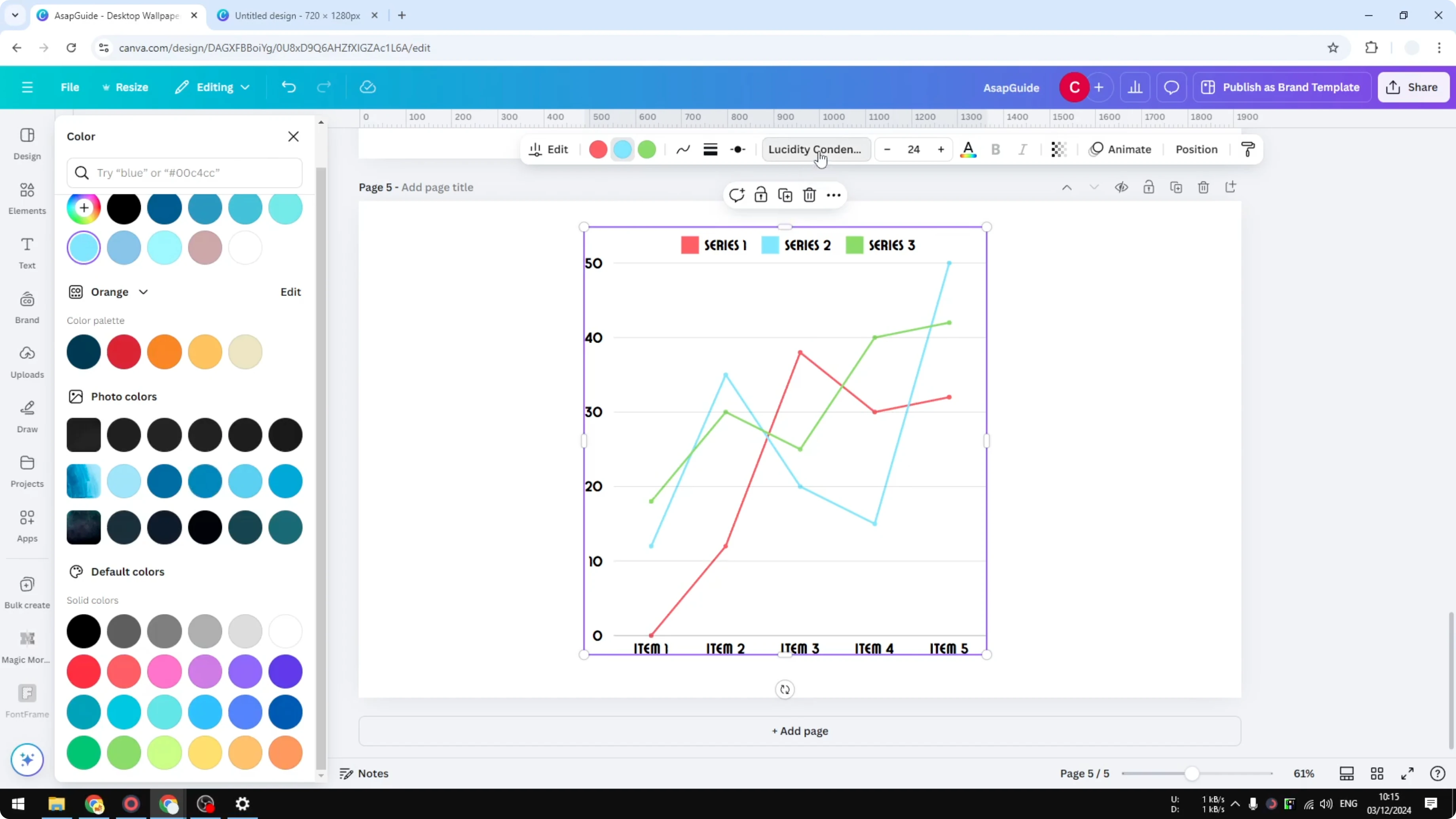 Screenshot from How to Create a Line Graph in Canva at 135s