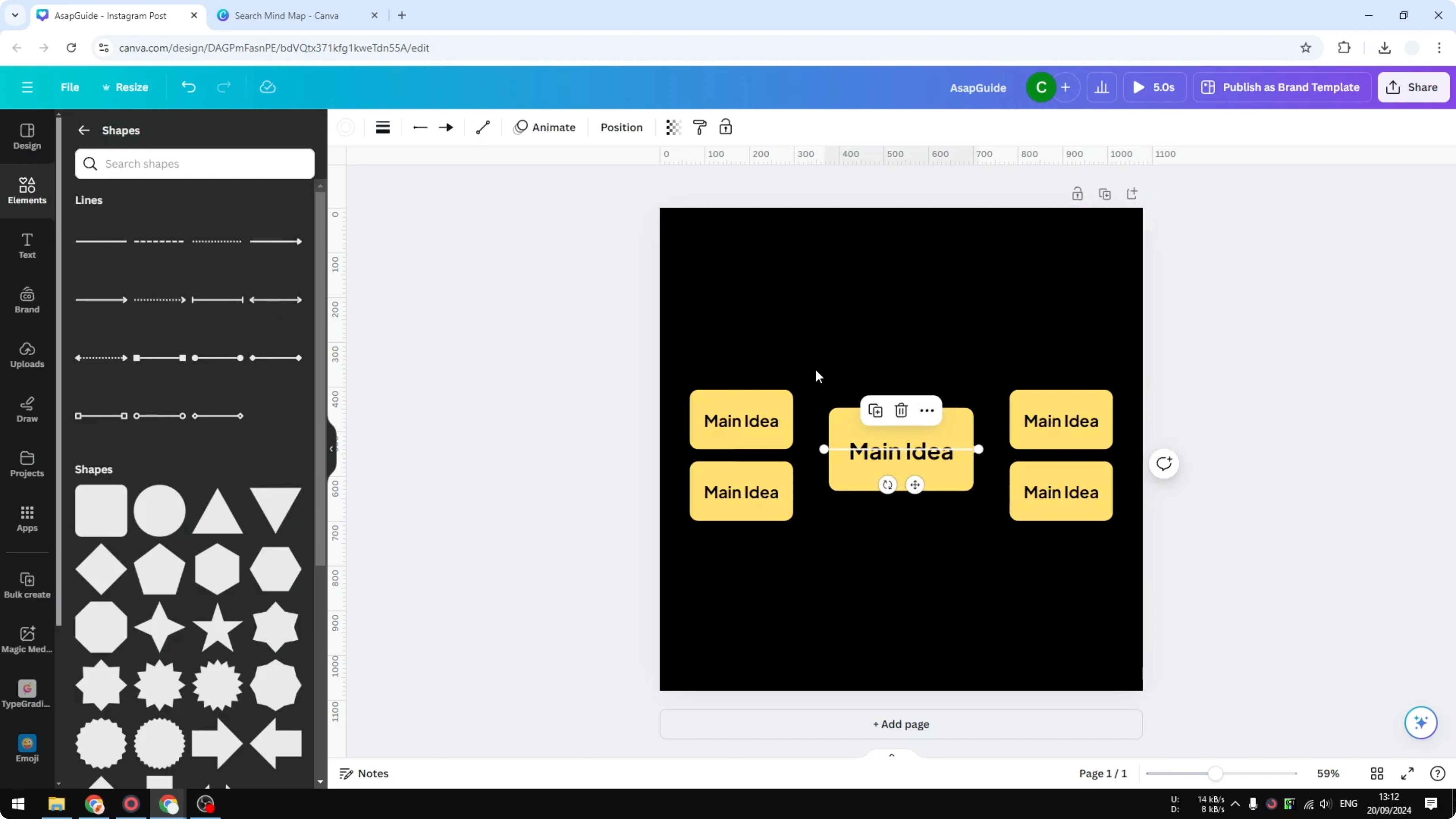 Screenshot from How to Create a Mind Map in Canva at 177s