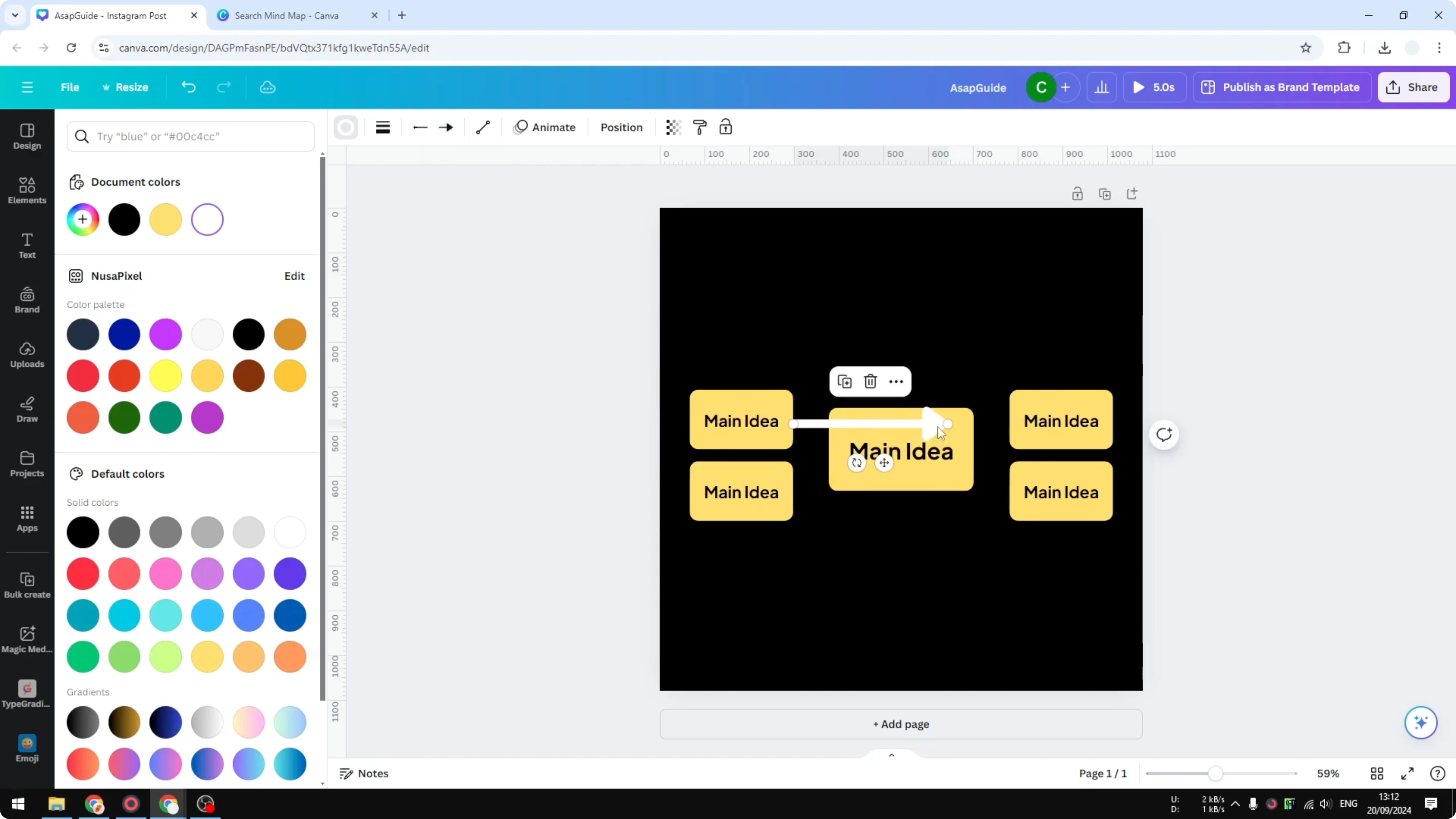 Screenshot from How to Create a Mind Map in Canva at 194s