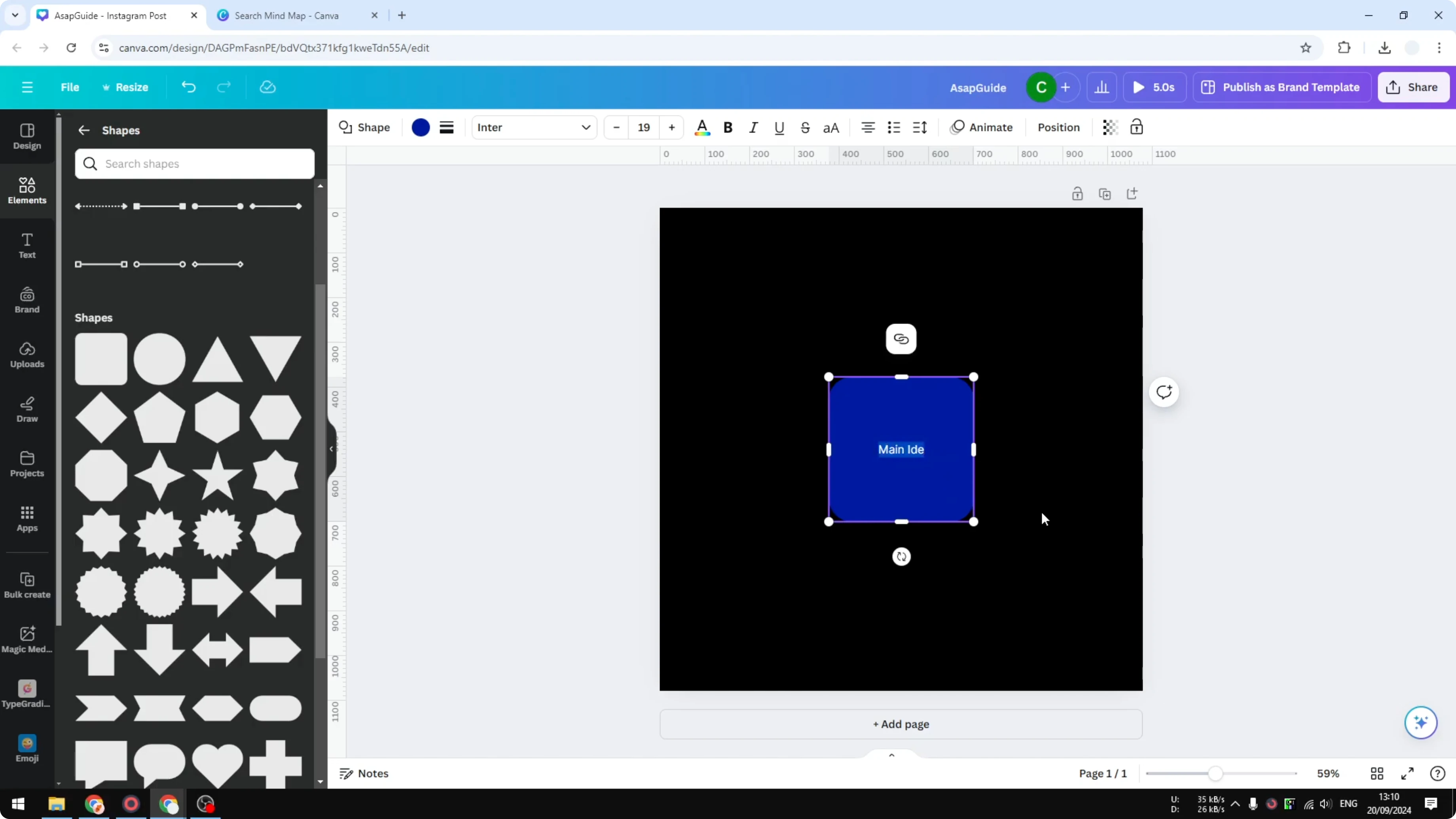 Screenshot from How to Create a Mind Map in Canva at 78s
