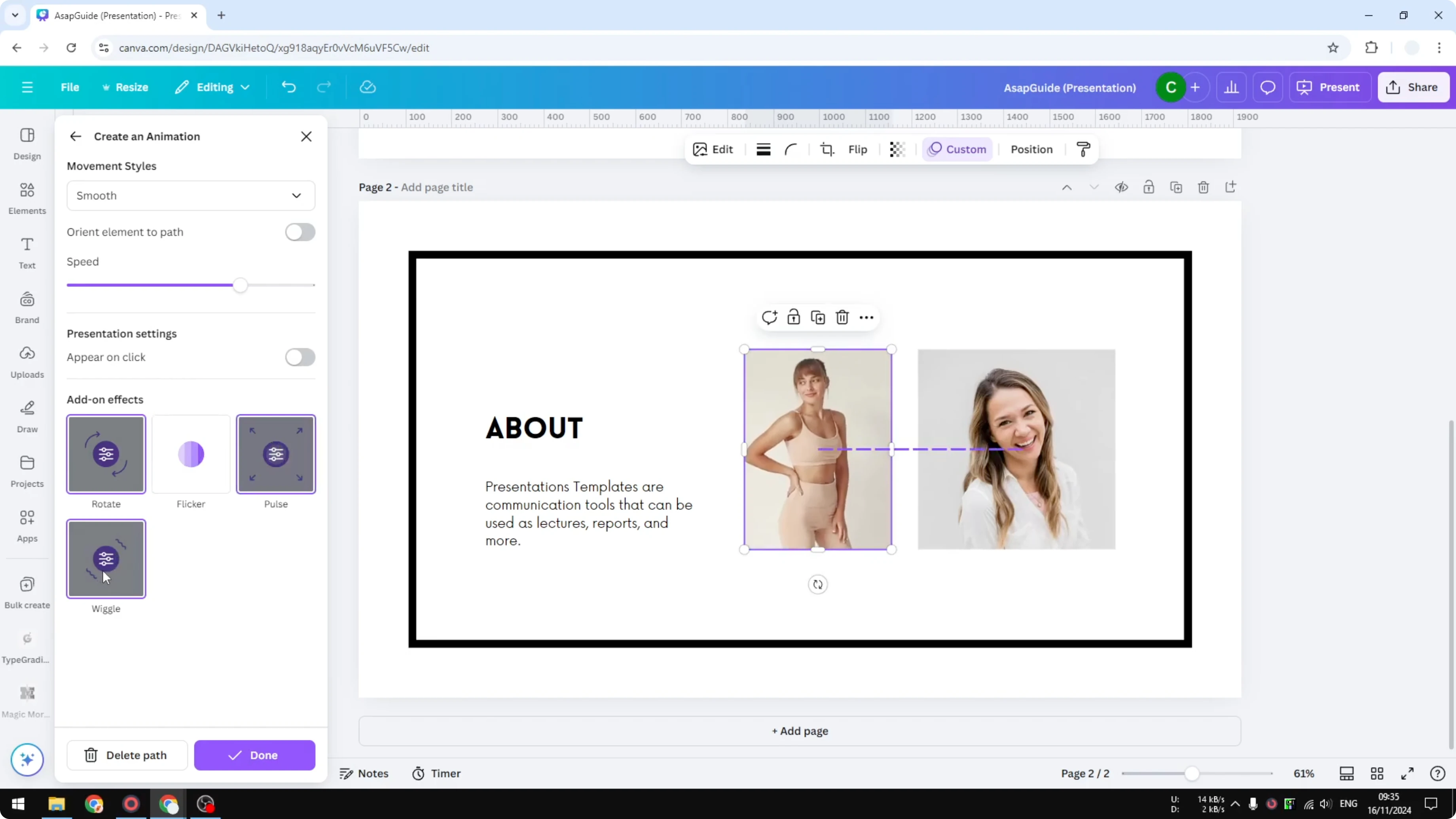 Screenshot from How to Create Motion Path Animations in Canva at 151s