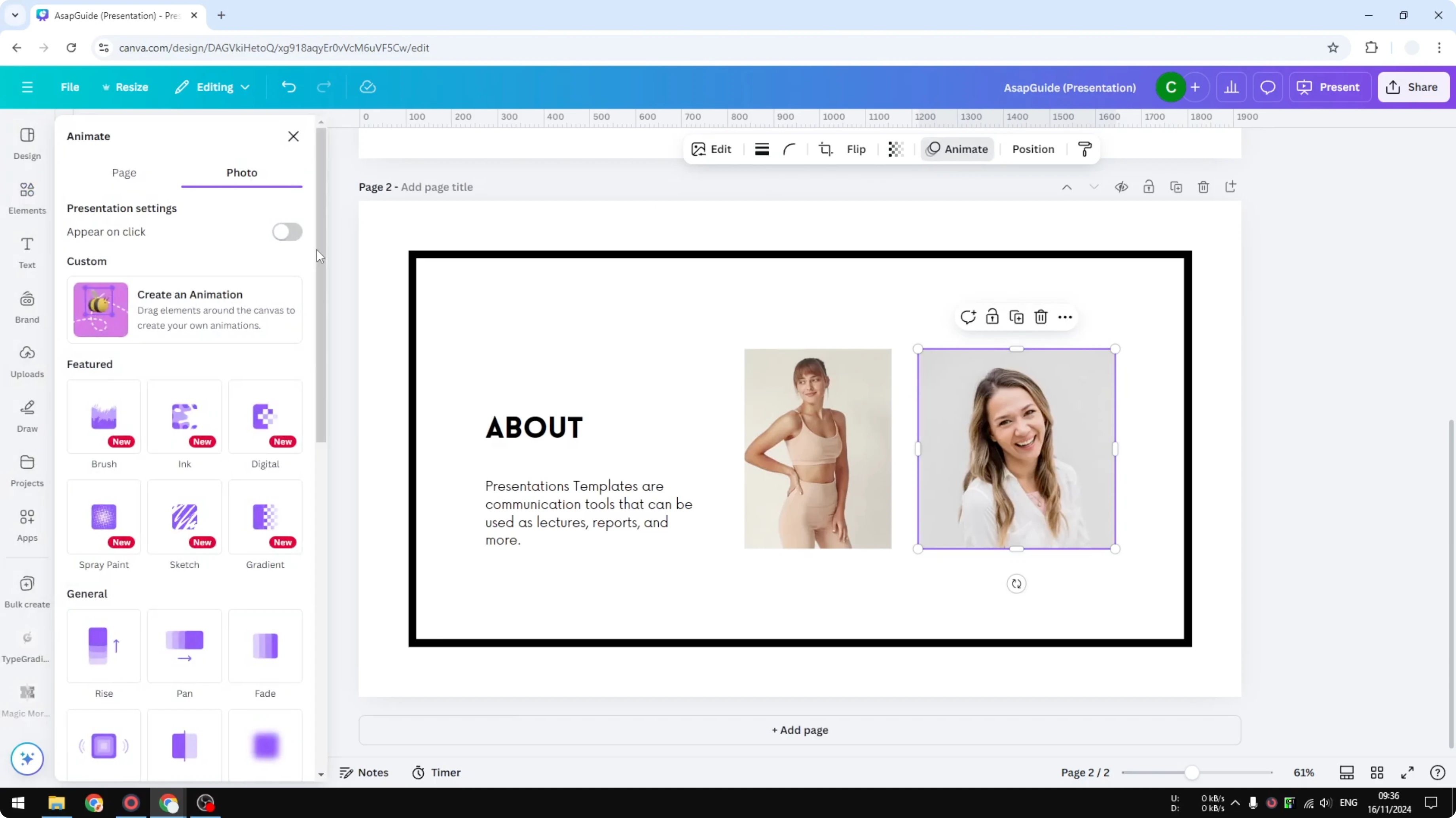 Screenshot from How to Create Motion Path Animations in Canva at 167s