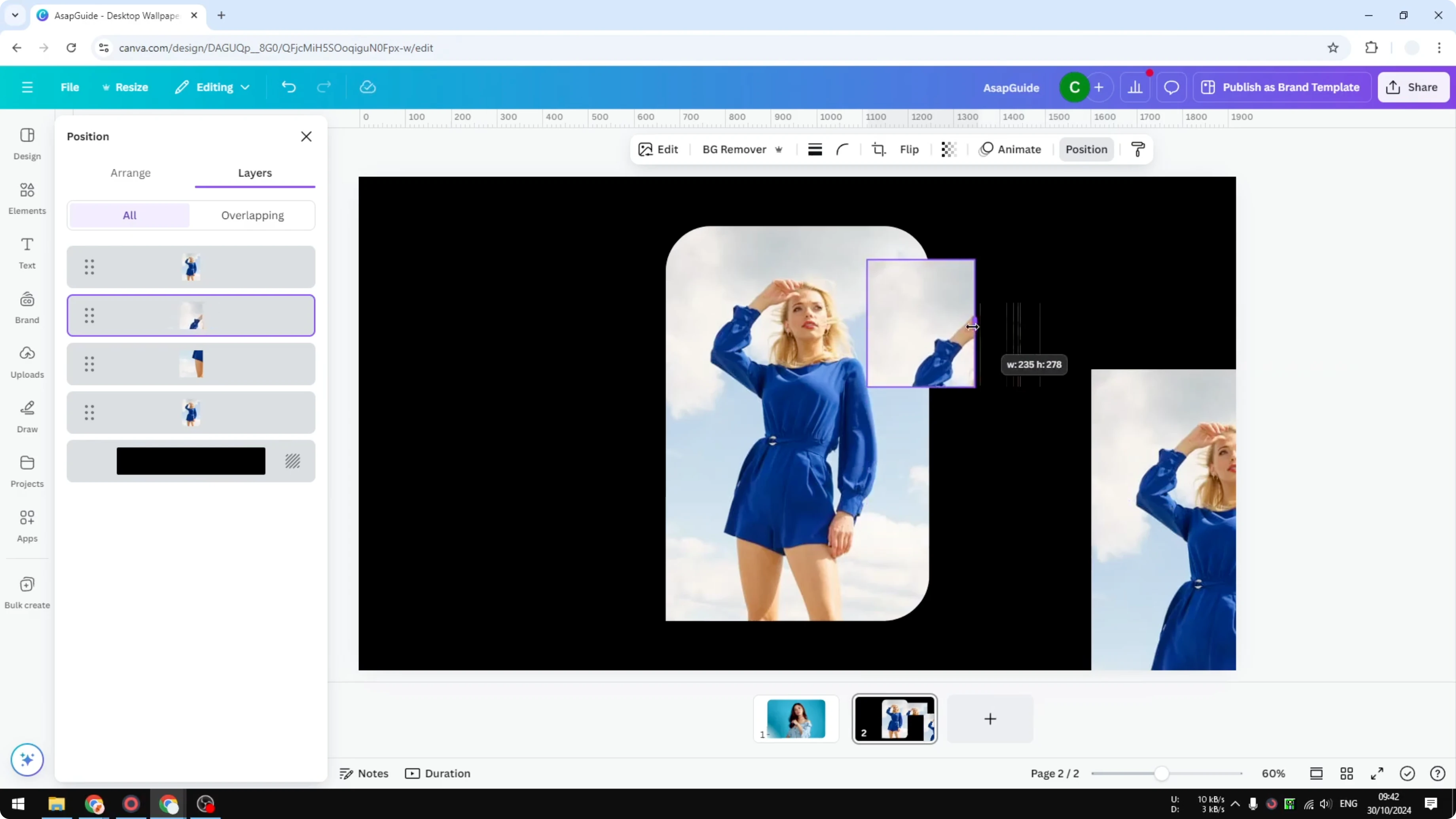 Screenshot from How to Create One Round Corner in Canva at 120s