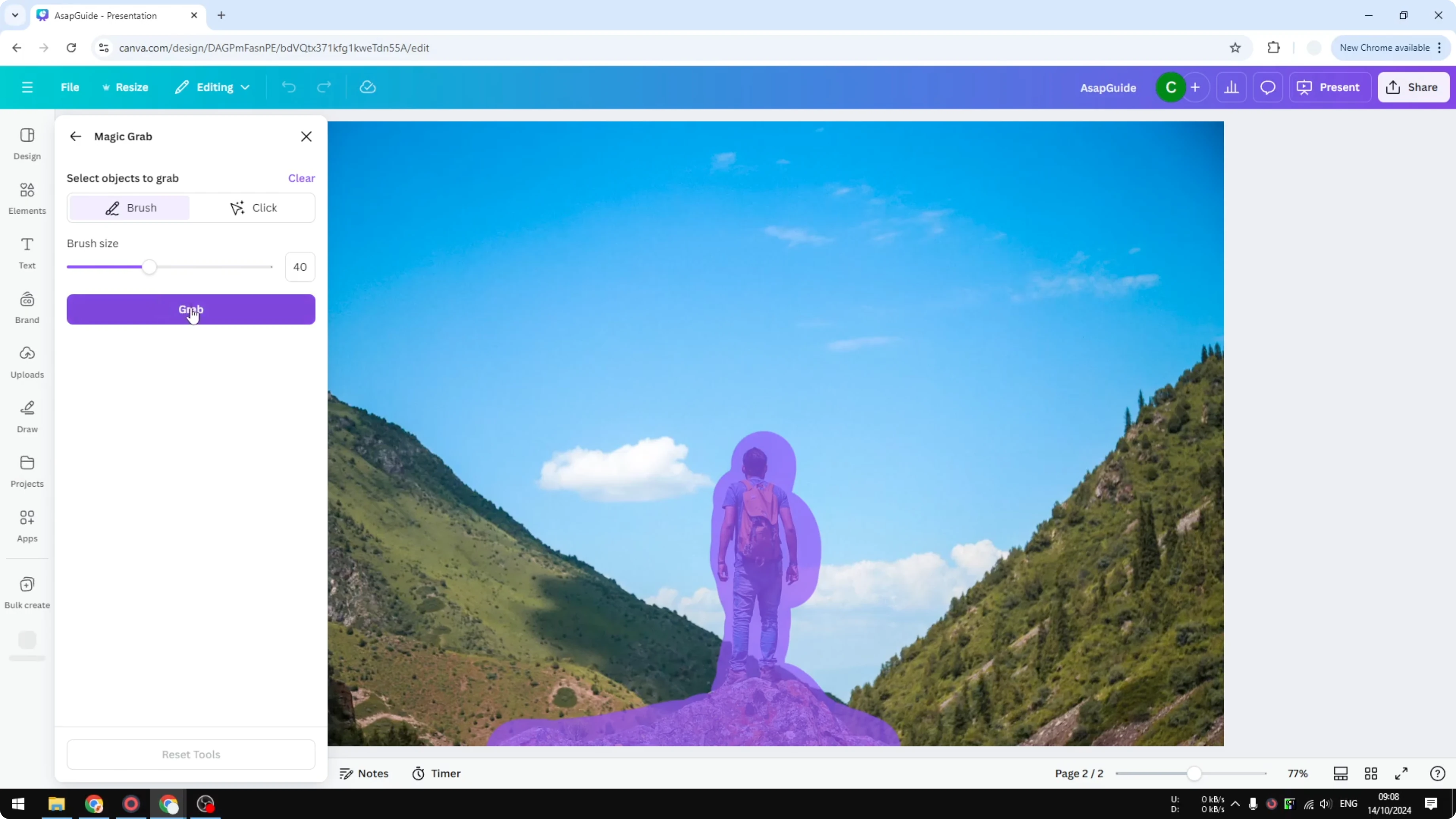 Screenshot from How to Create Parallax 3D Effect in Canva at 127s