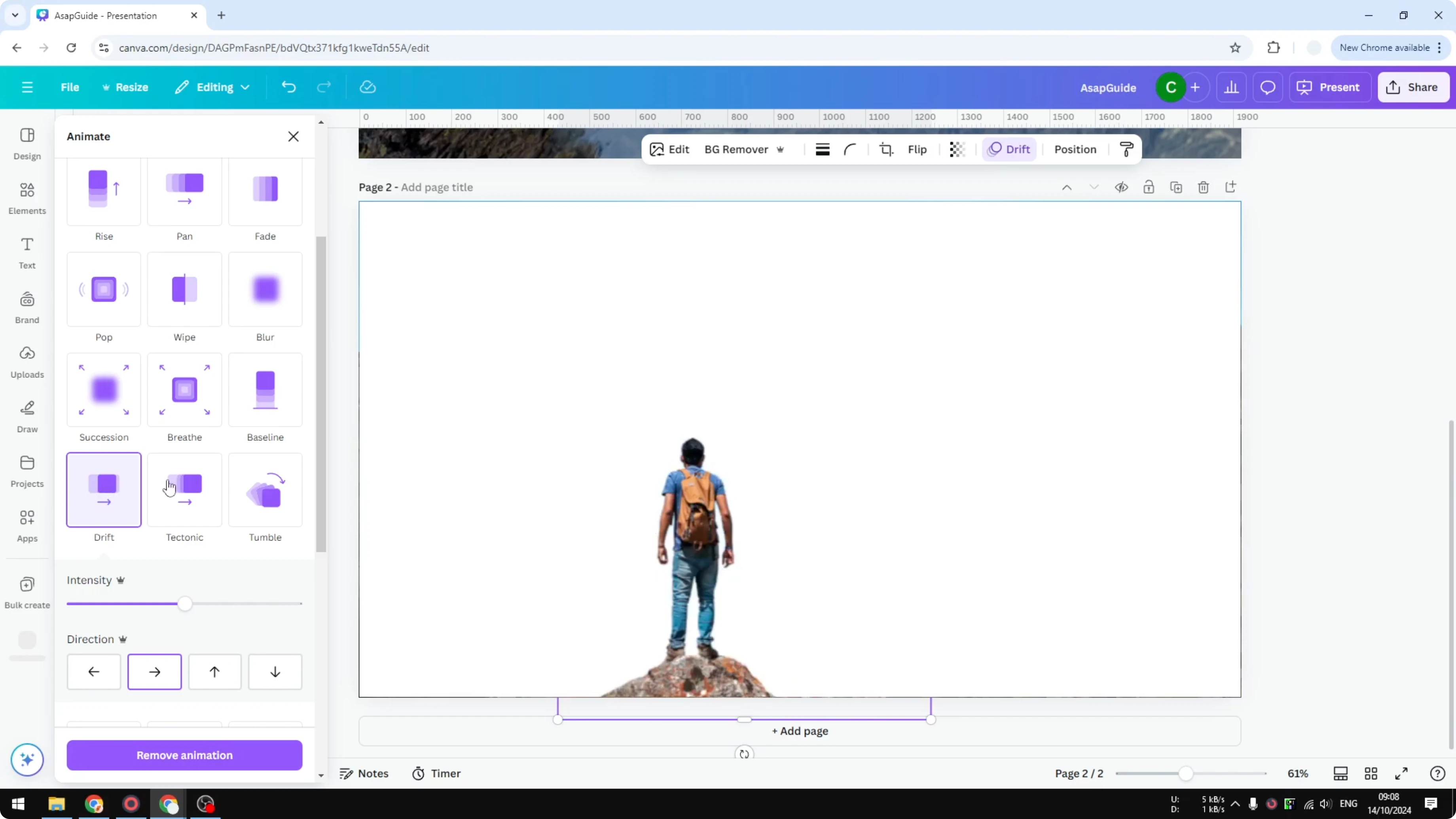 Screenshot from How to Create Parallax 3D Effect in Canva at 162s