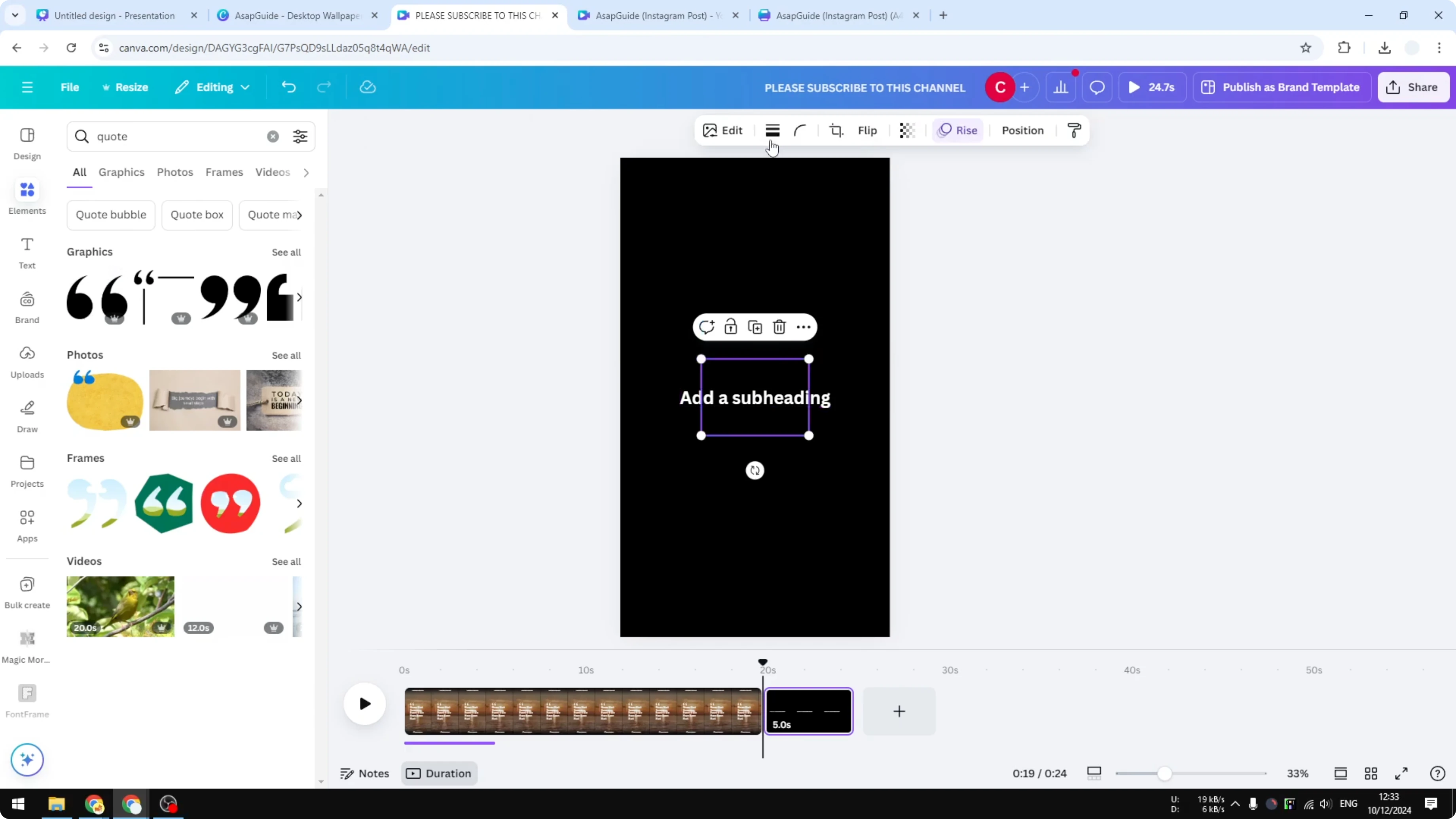 Screenshot from How to Create Quotes in Canva at 134s
