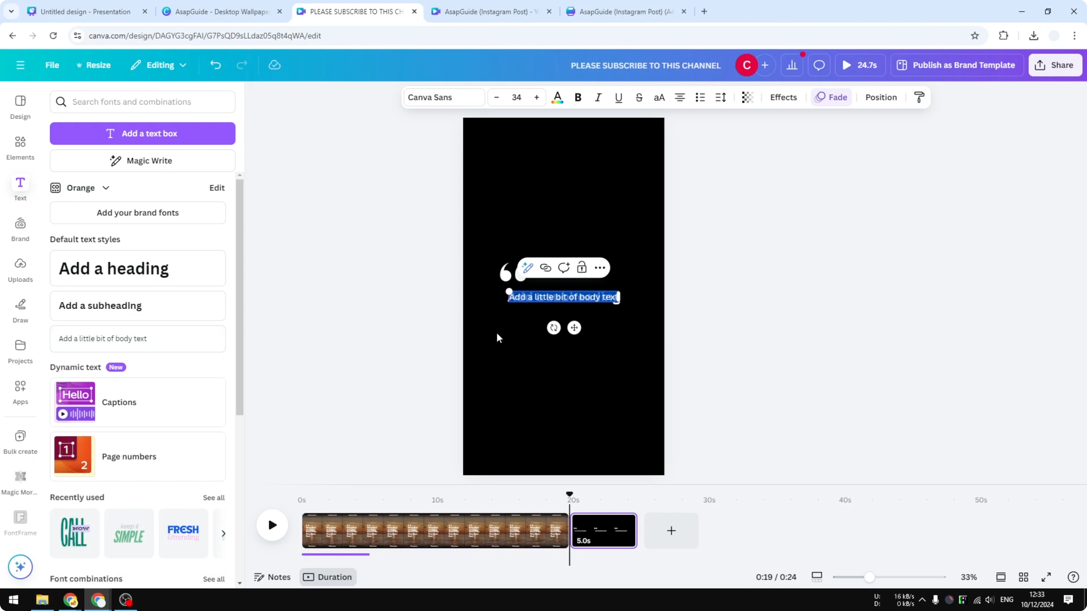 Screenshot from How to Create Quotes in Canva at 146s