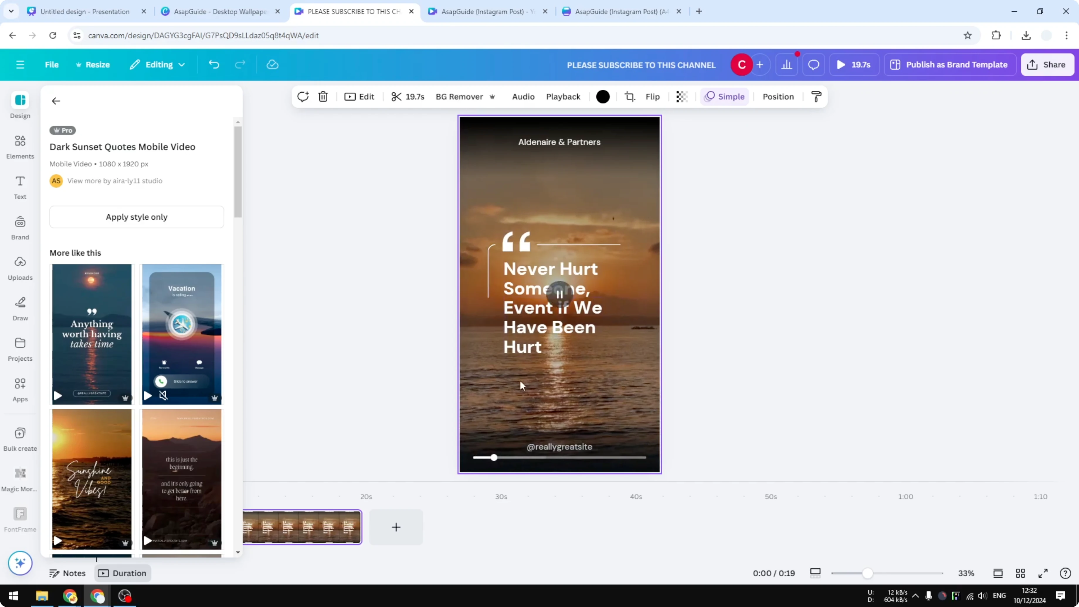 Screenshot from How to Create Quotes in Canva at 94s