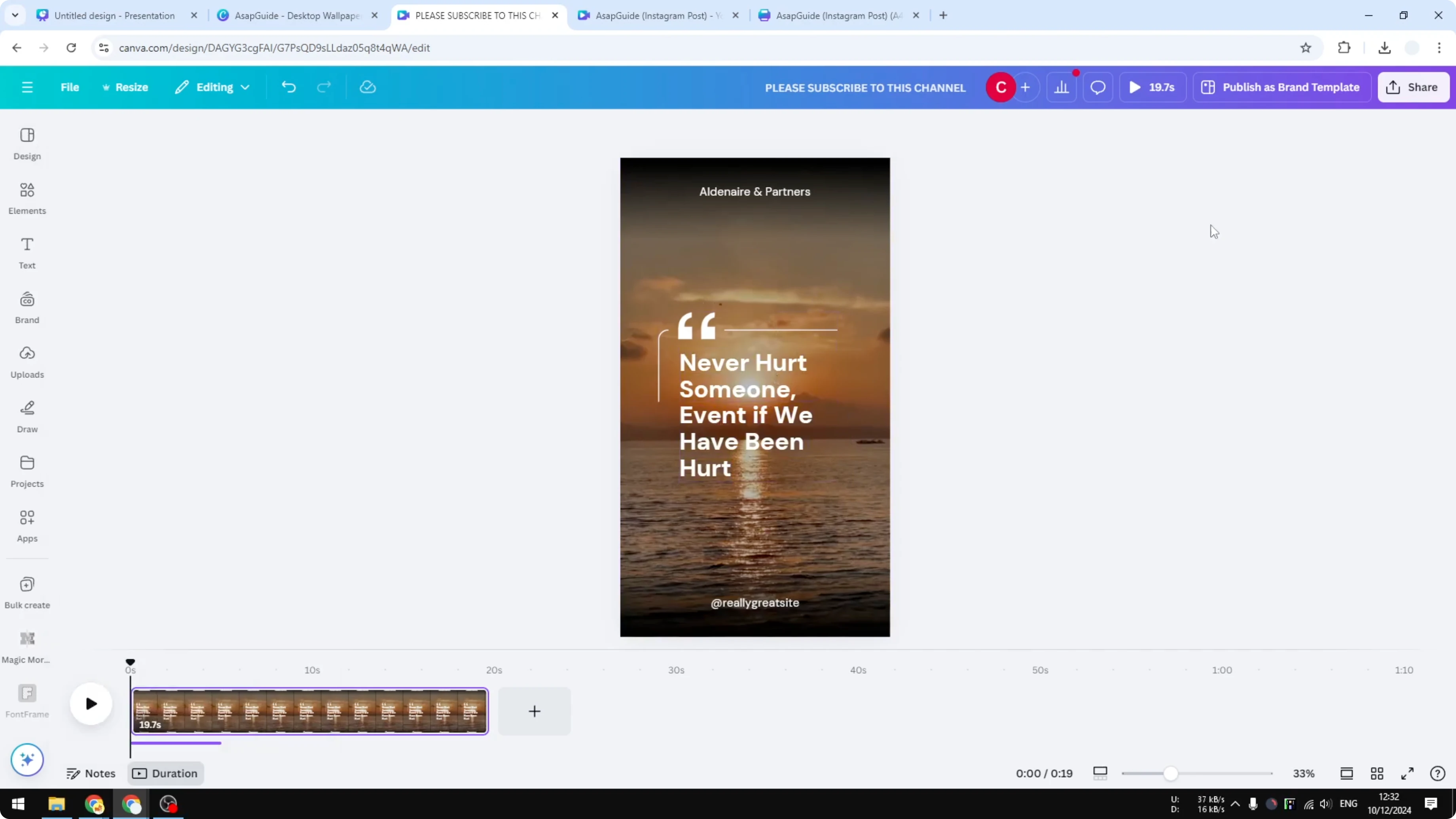 Screenshot from How to Create Quotes in Canva at 98s