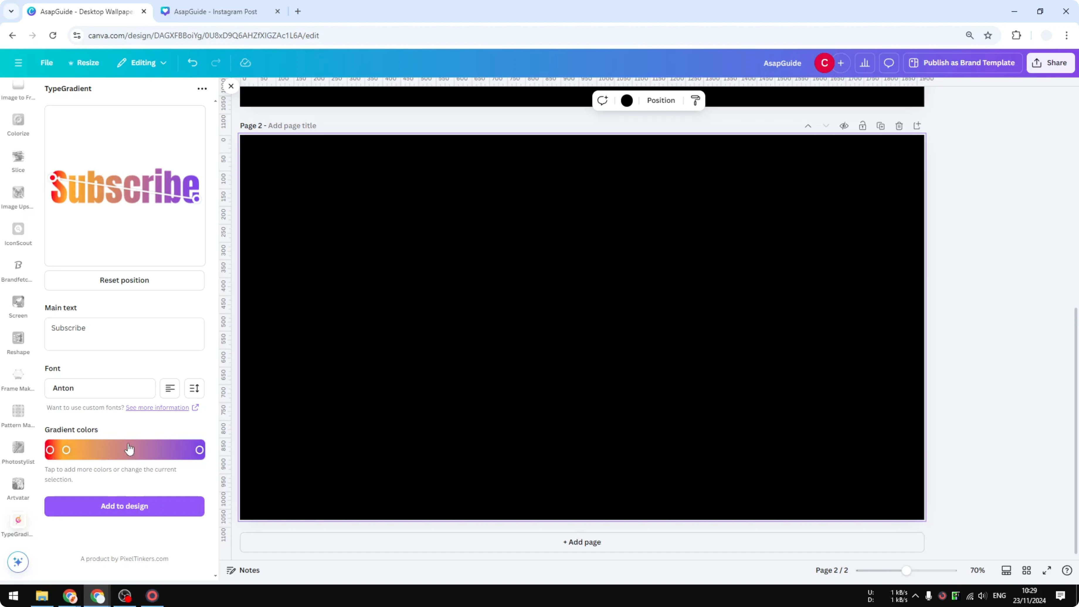 Screenshot from How to Create Rainbow Text in Canva at 152s