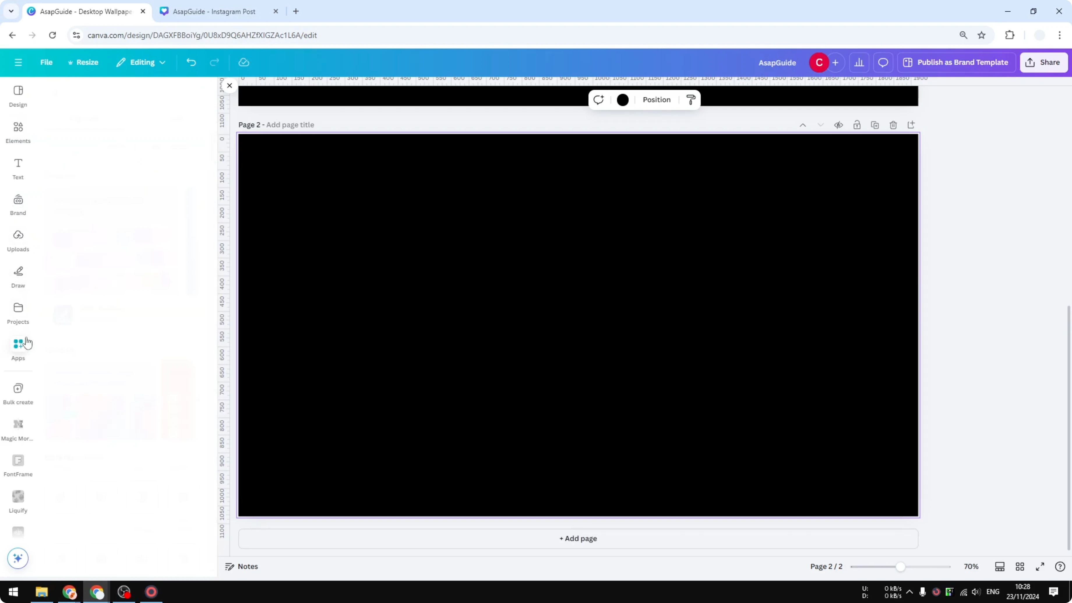 Screenshot from How to Create Rainbow Text in Canva at 77s