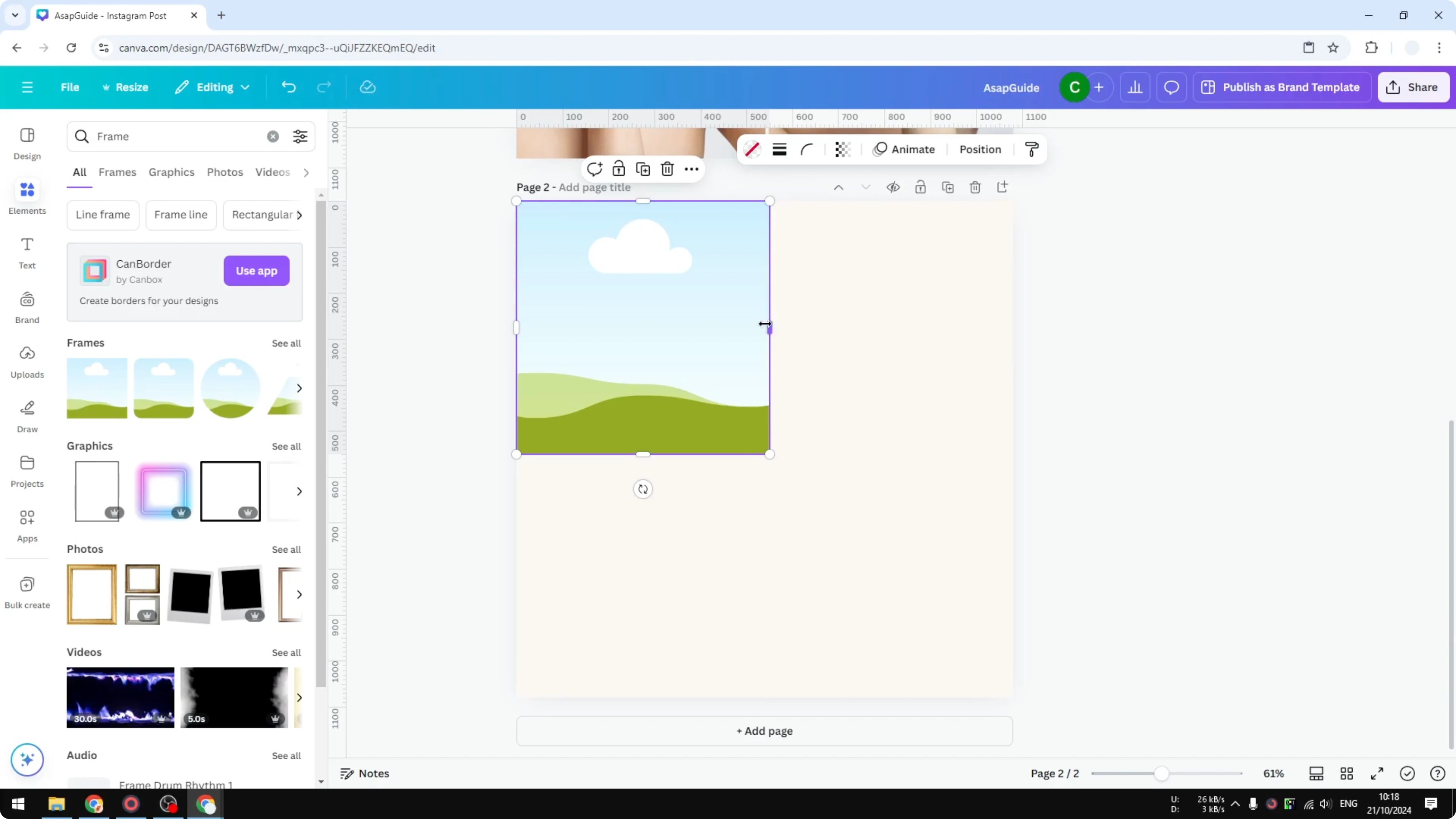 Screenshot from How to Create a Simple Before and After Image in Canva at 104s