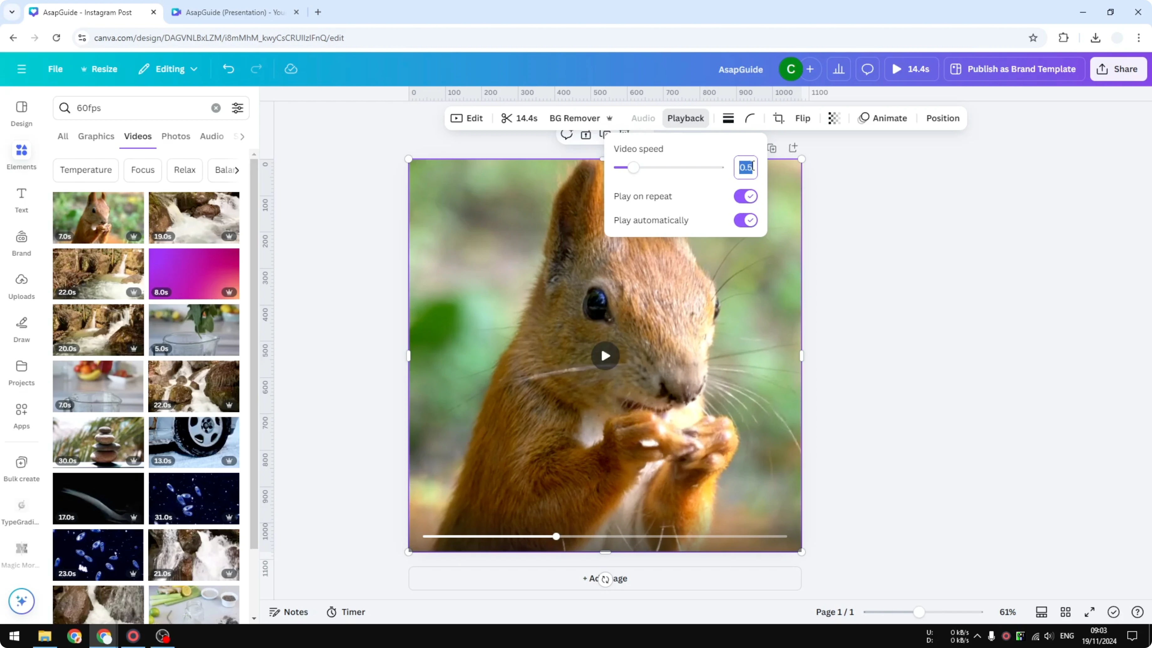 Screenshot from How to Create a Slow Motion Effect in Canva Video at 100s