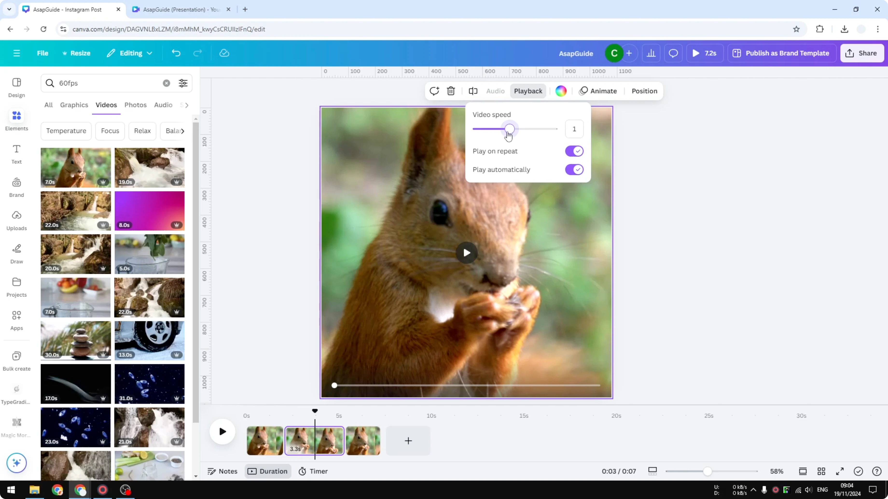 Screenshot from How to Create a Slow Motion Effect in Canva Video at 145s