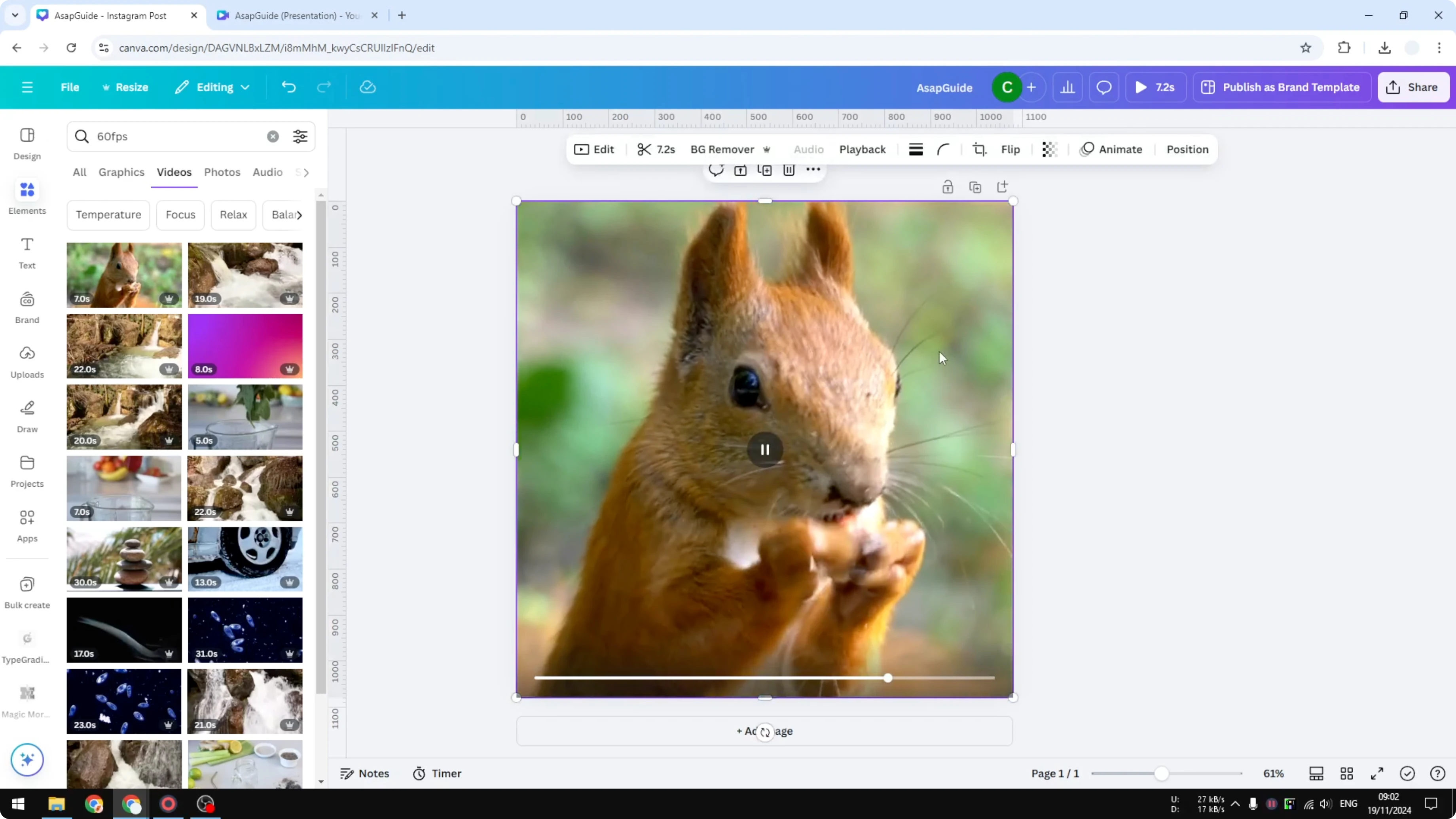 Screenshot from How to Create a Slow Motion Effect in Canva Video at 64s