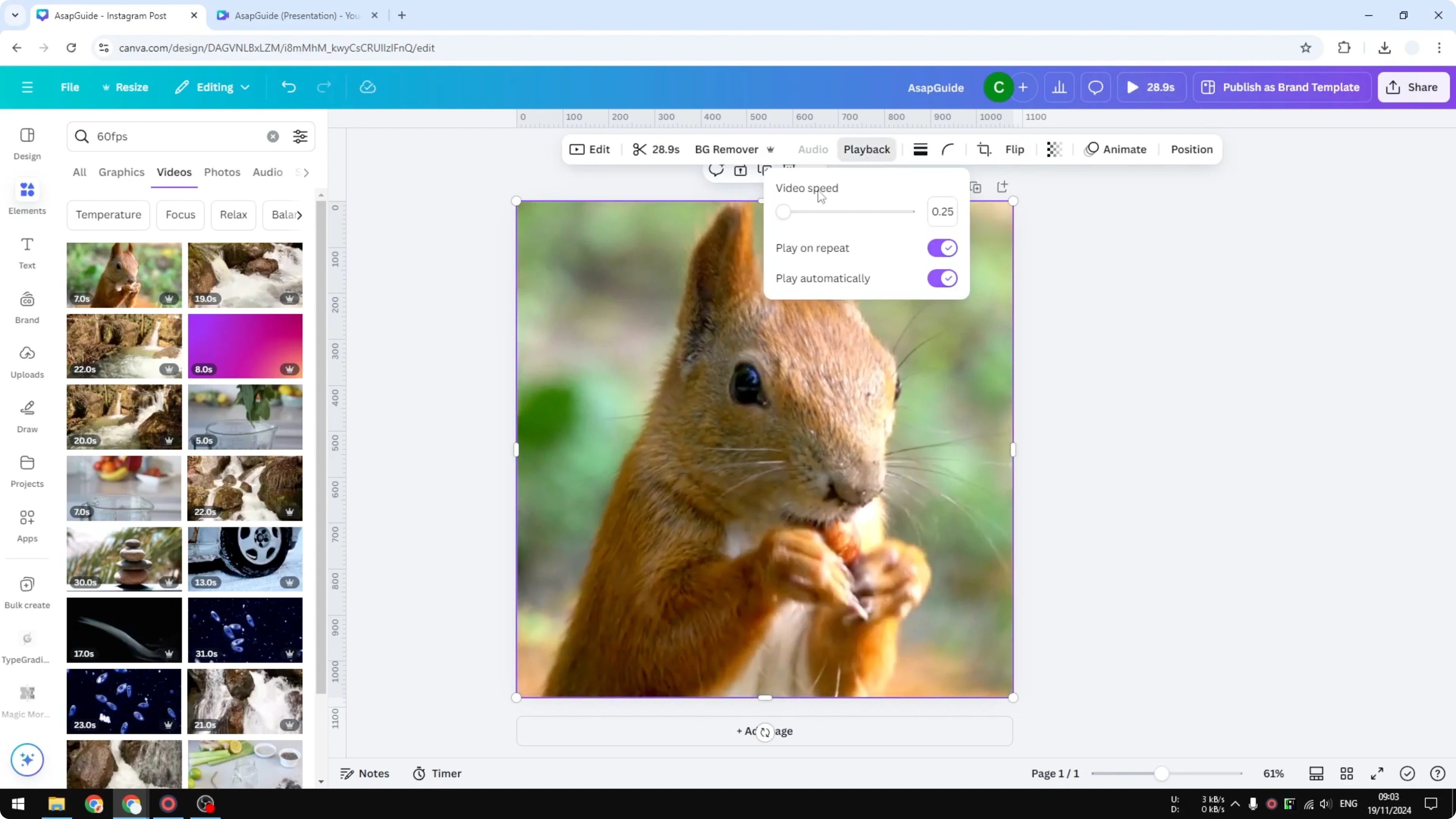 Screenshot from How to Create a Slow Motion Effect in Canva Video at 90s