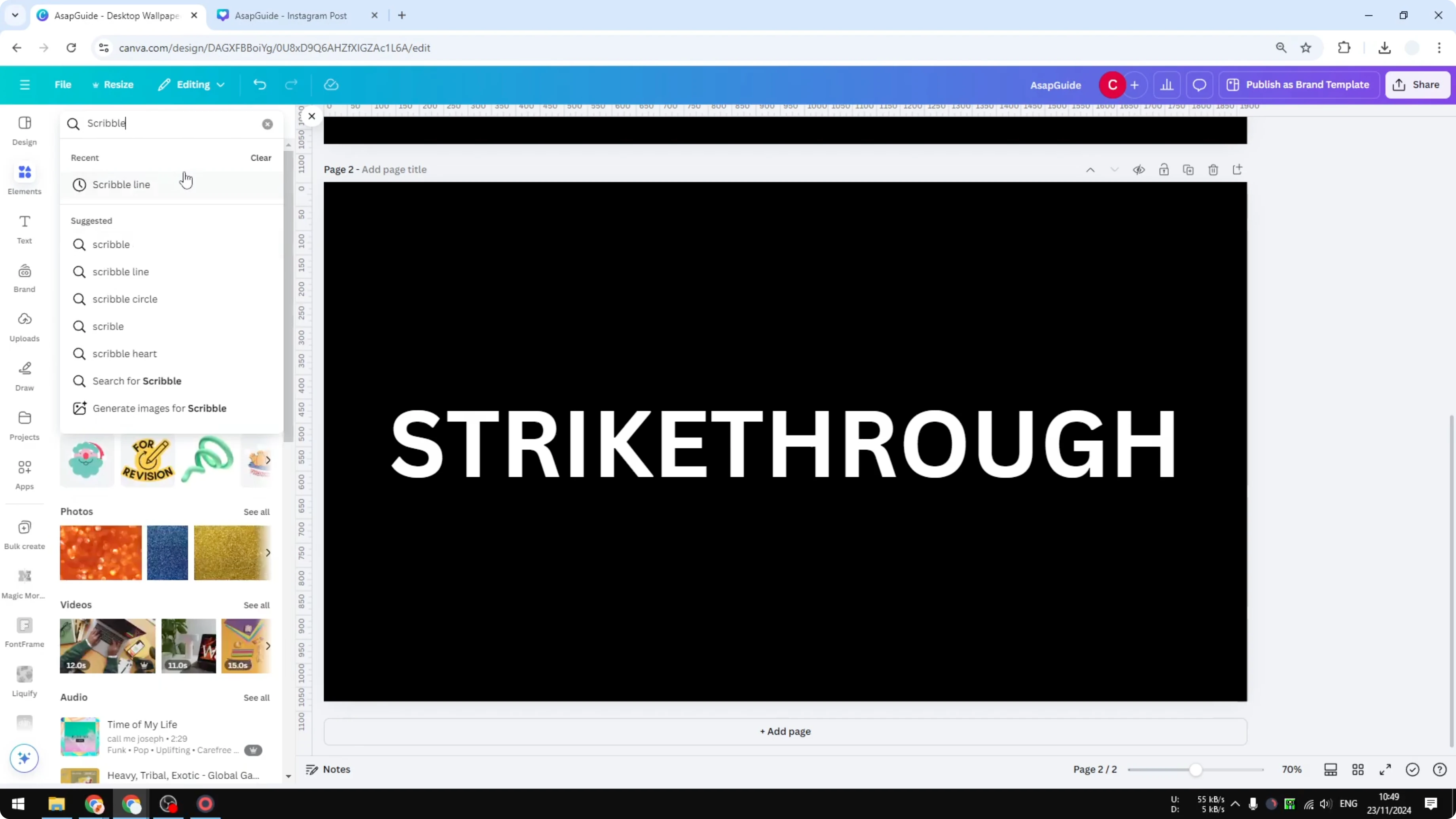 Screenshot from How to Create a Strikethrough Effect in Canva at 85s