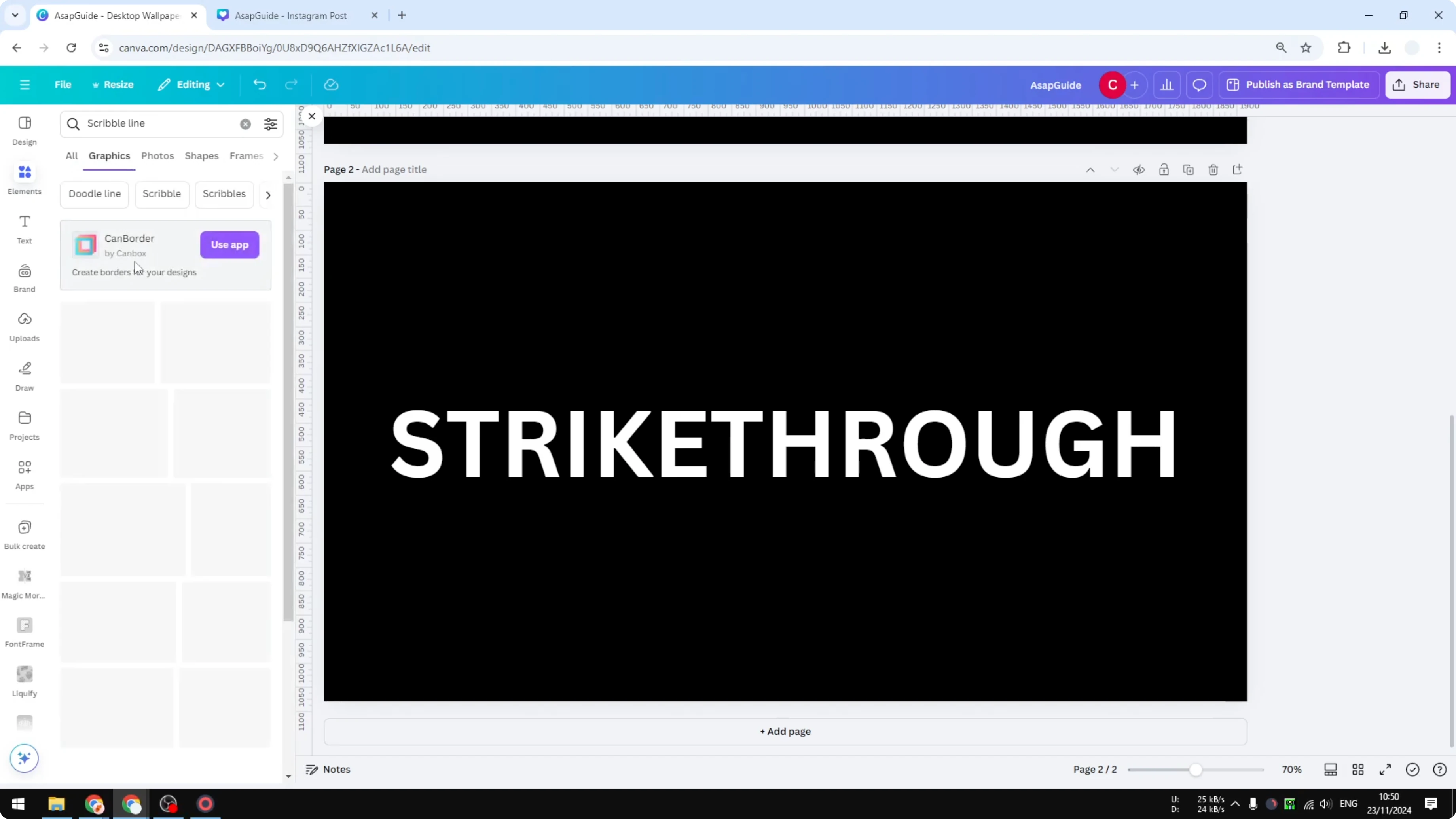 Screenshot from How to Create a Strikethrough Effect in Canva at 91s