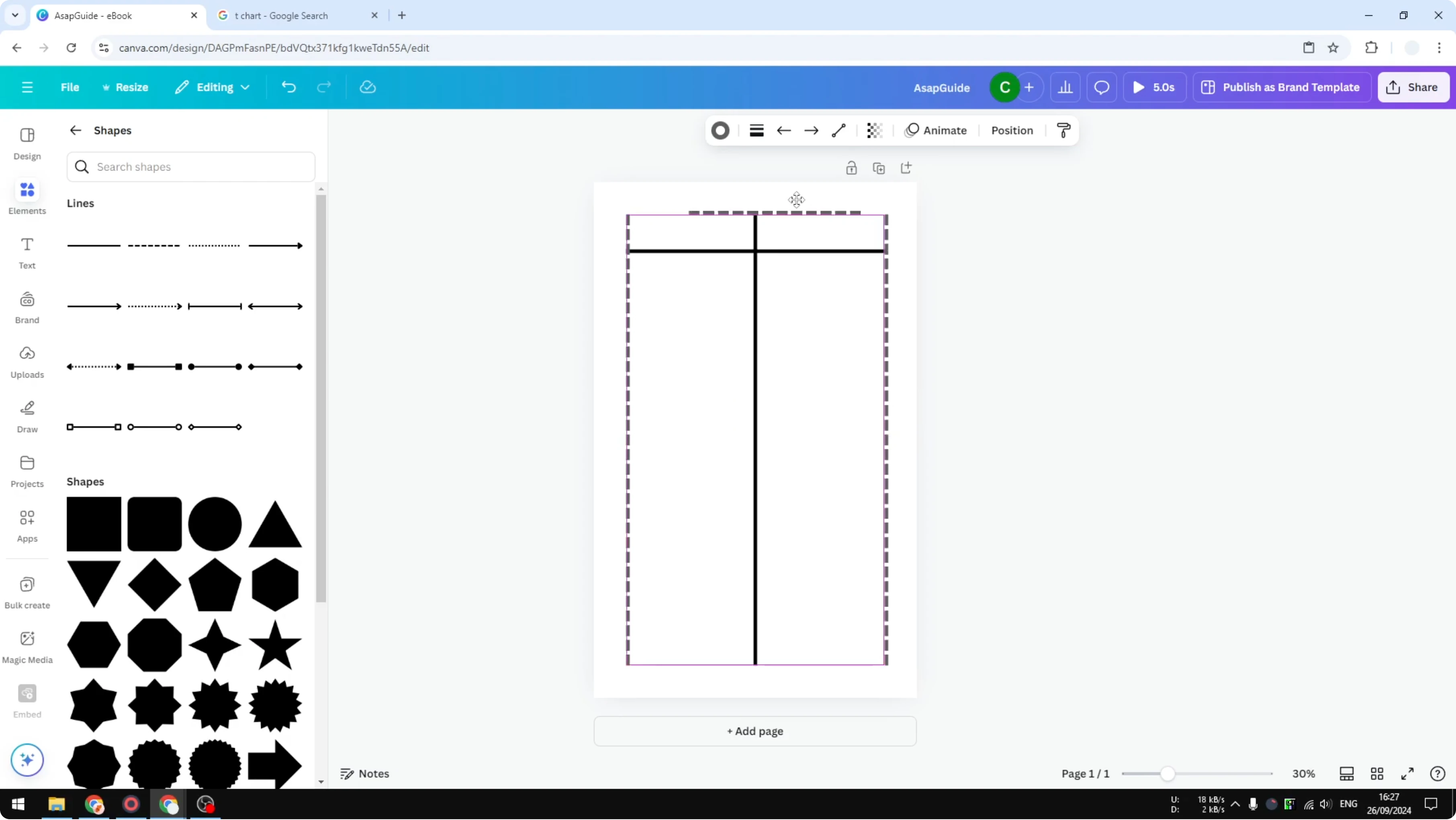 Screenshot from How to Create T Chart in Canva at 176s