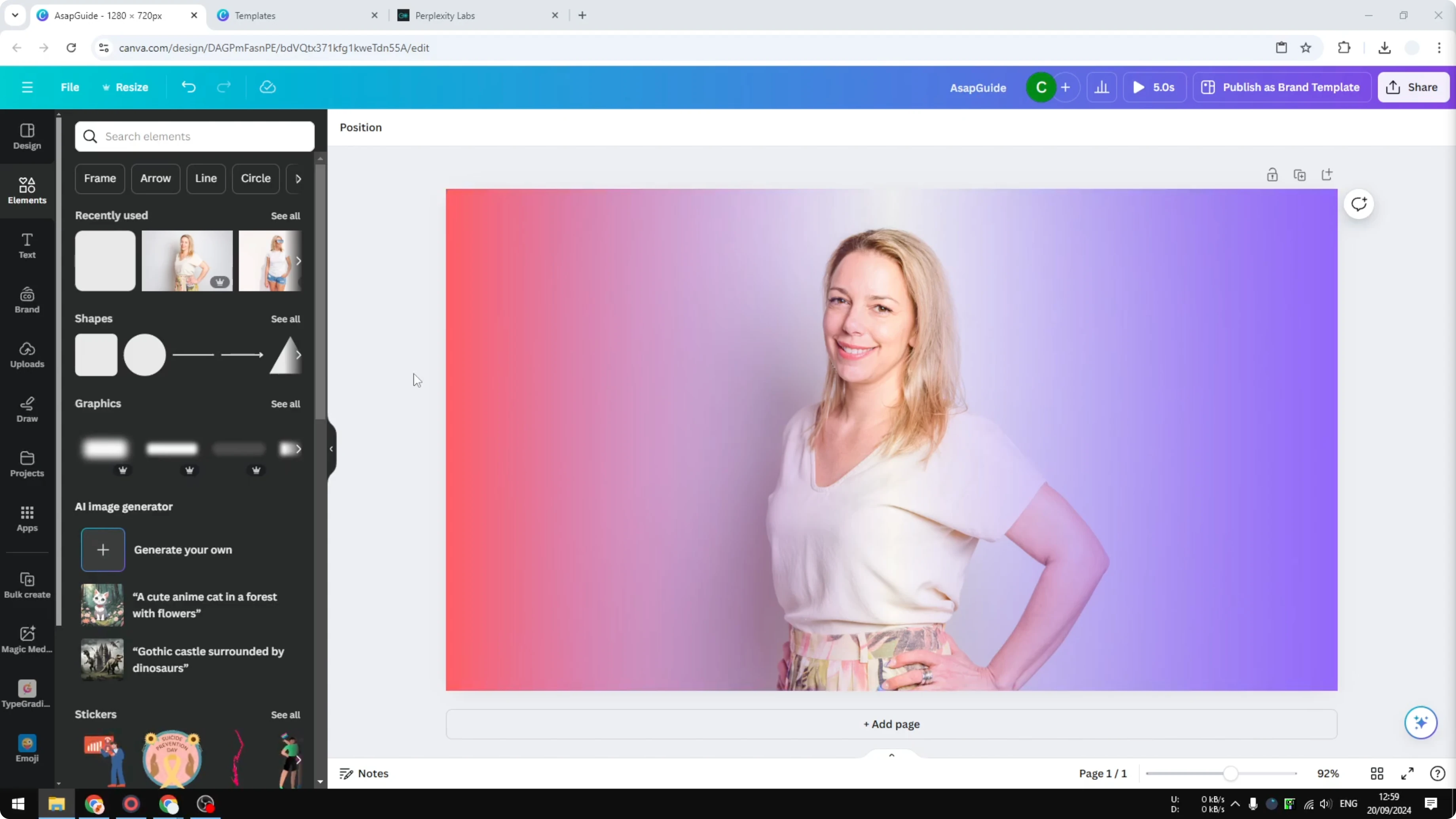 Screenshot from How to Create Transparent Gradient Effect in Canva at 33s