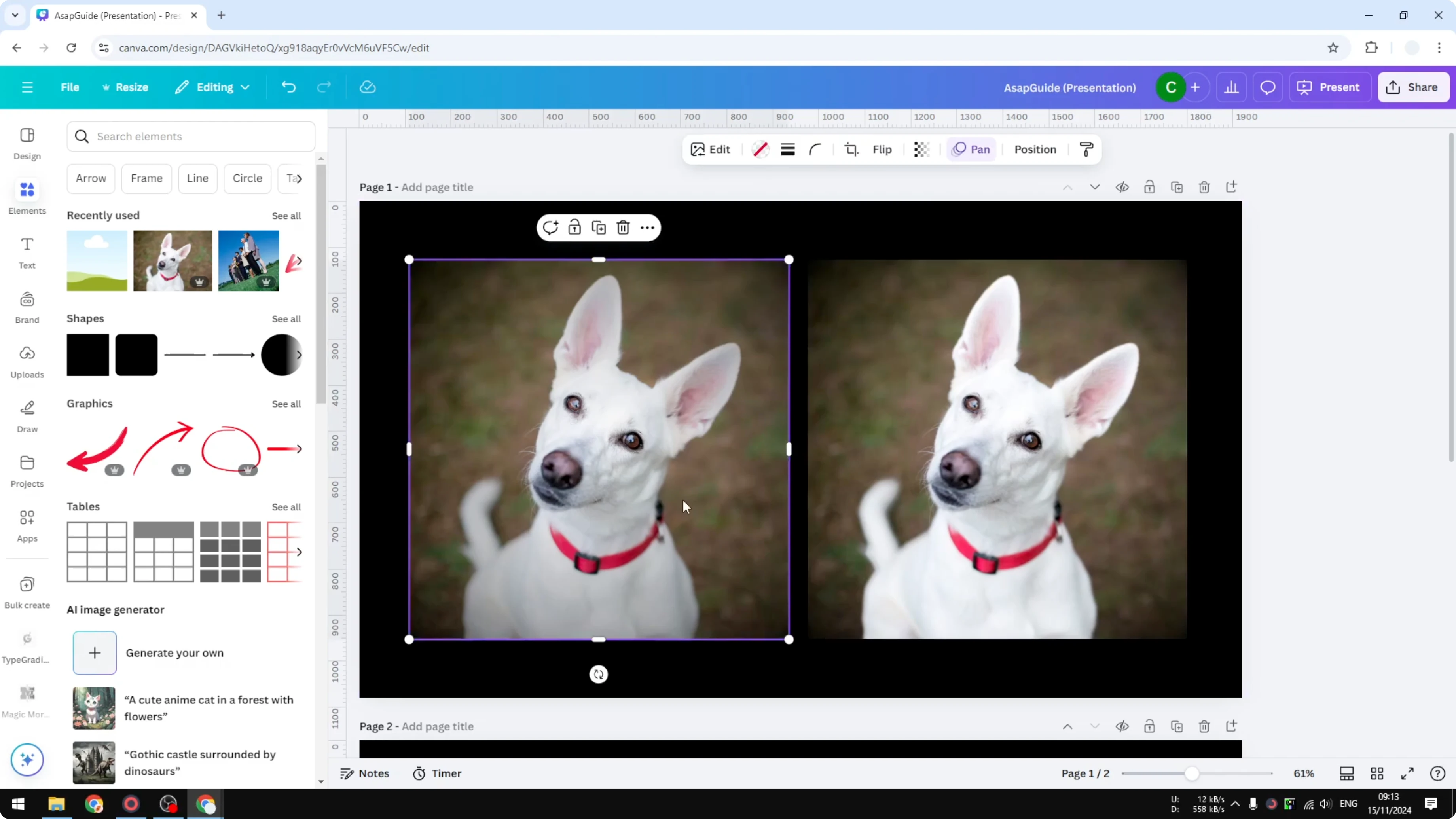 Screenshot from How to Create Vignette Effect for Photo in Canva at 134s