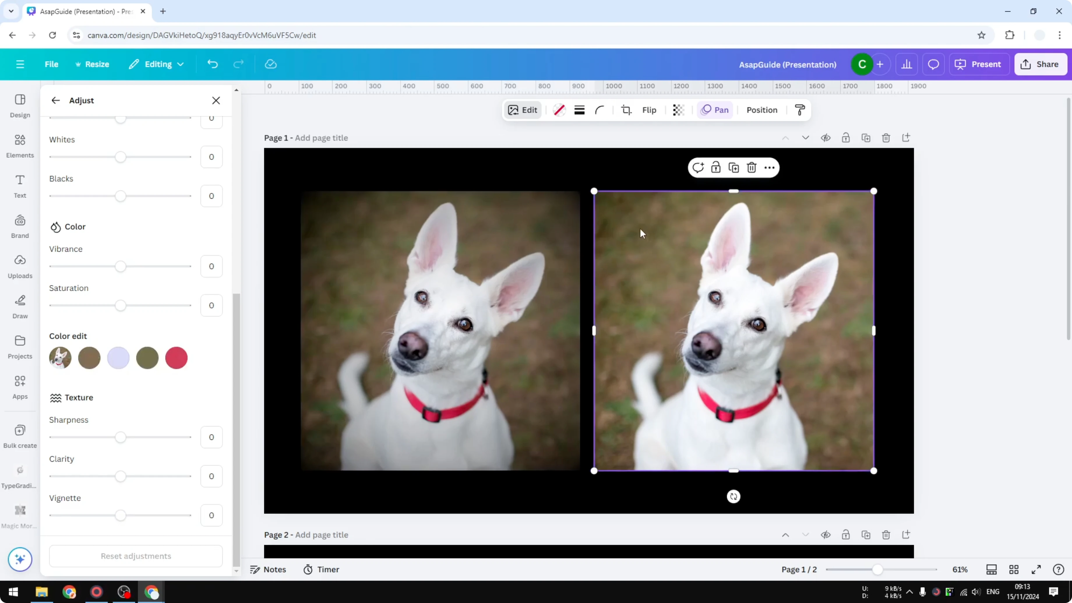 Screenshot from How to Create Vignette Effect for Photo in Canva at 94s