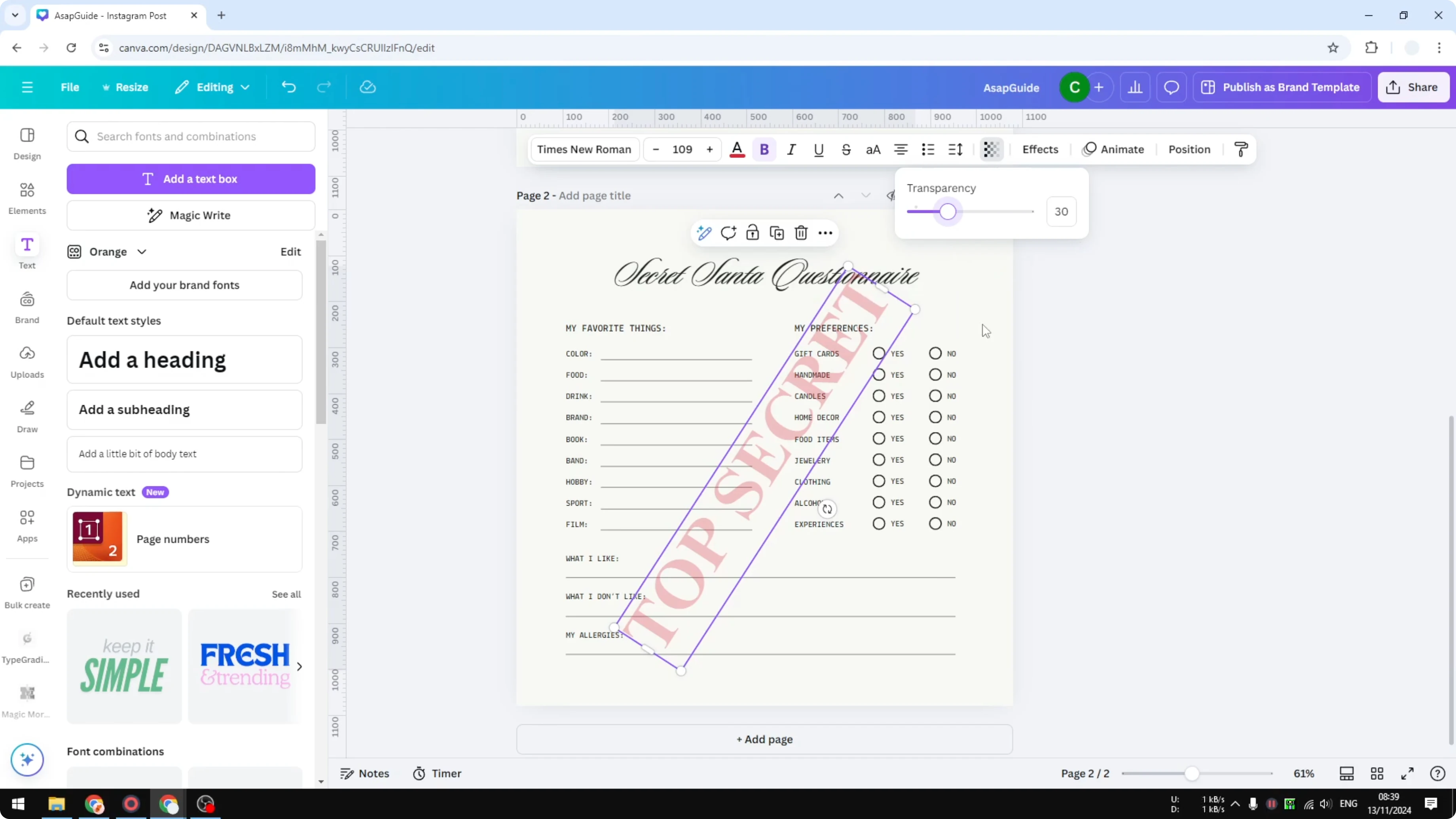 Screenshot from How to Create a Watermark in Canva at 111s
