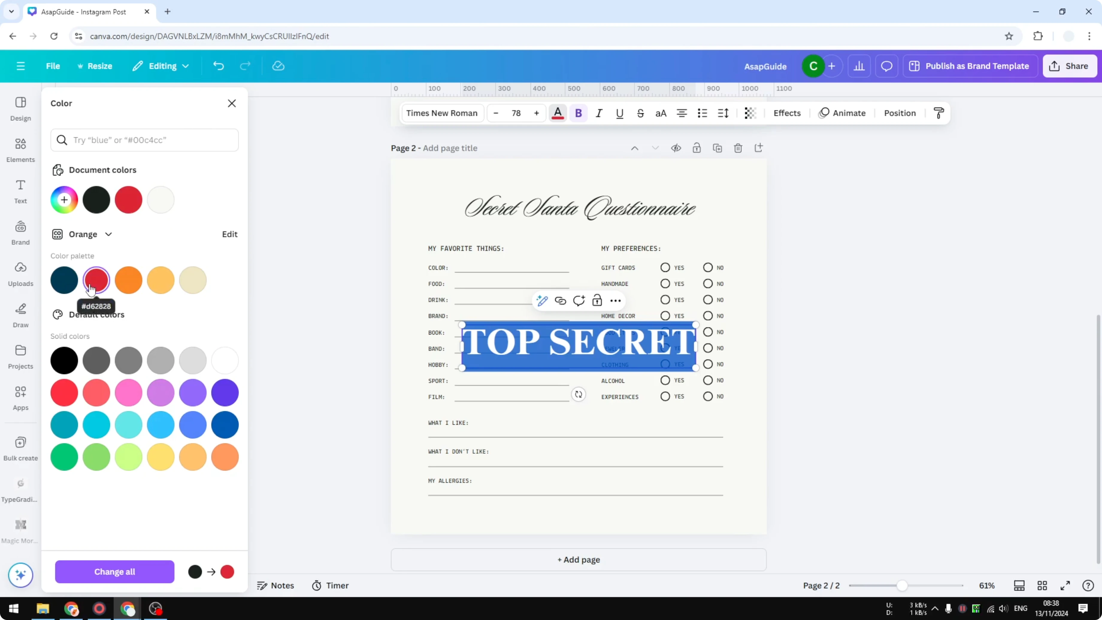 Screenshot from How to Create a Watermark in Canva at 60s