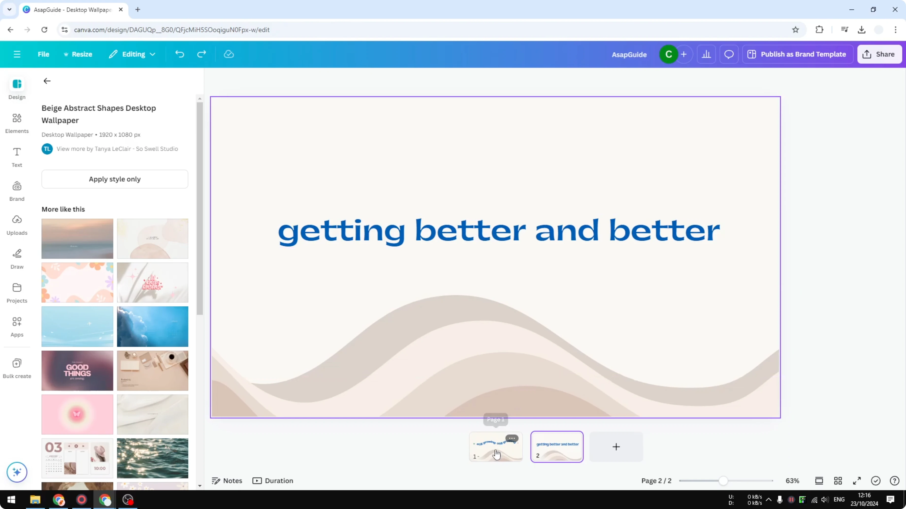 Screenshot from How to Create Wavy Text in Canva at 43s