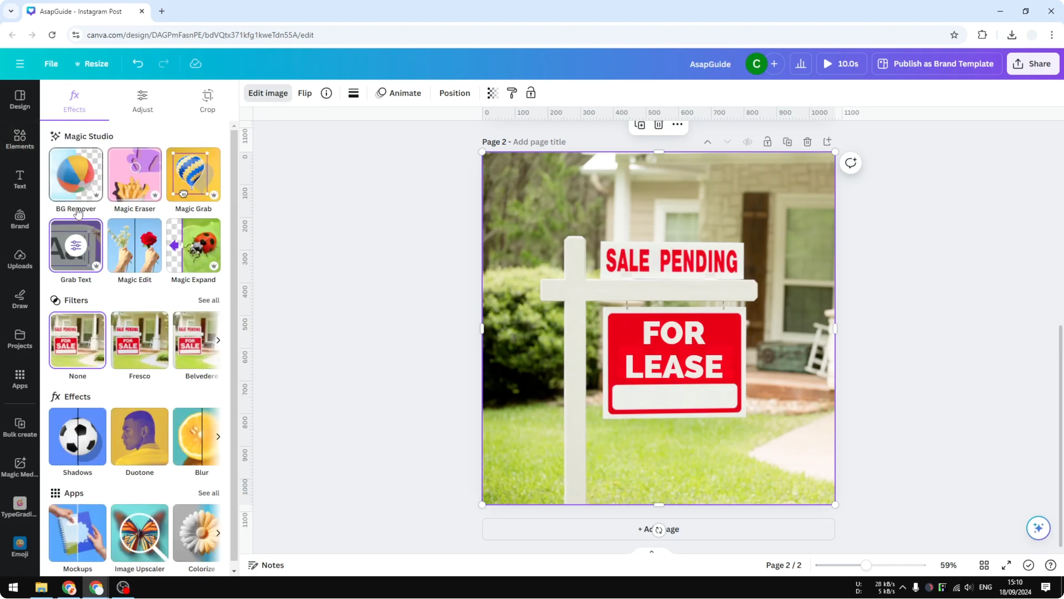 Screenshot from How to Create a Yard Sign in Canva at 125s