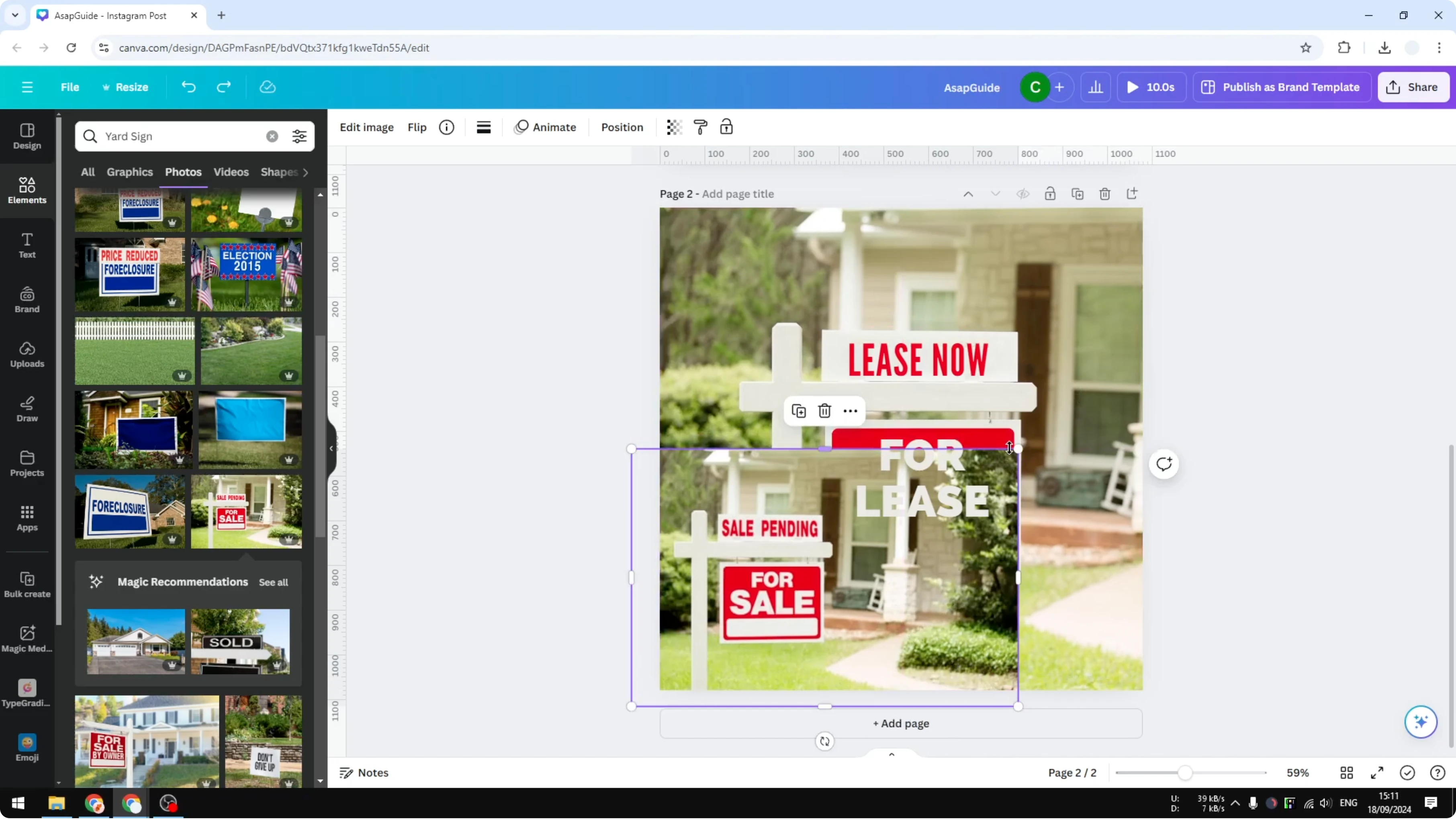 Screenshot from How to Create a Yard Sign in Canva at 164s