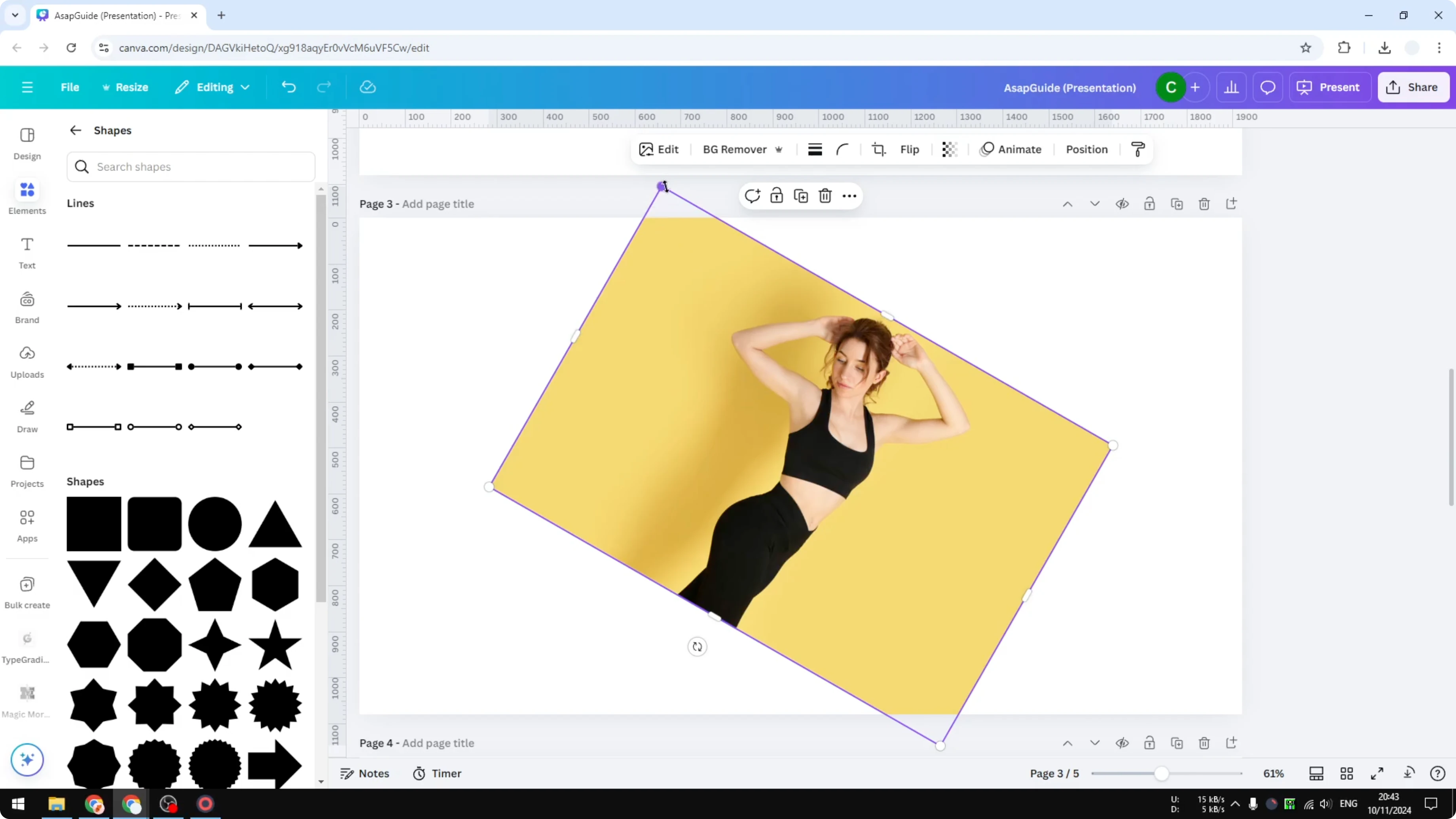 Screenshot from How to Crop Image Diagonally in Canva at 217s