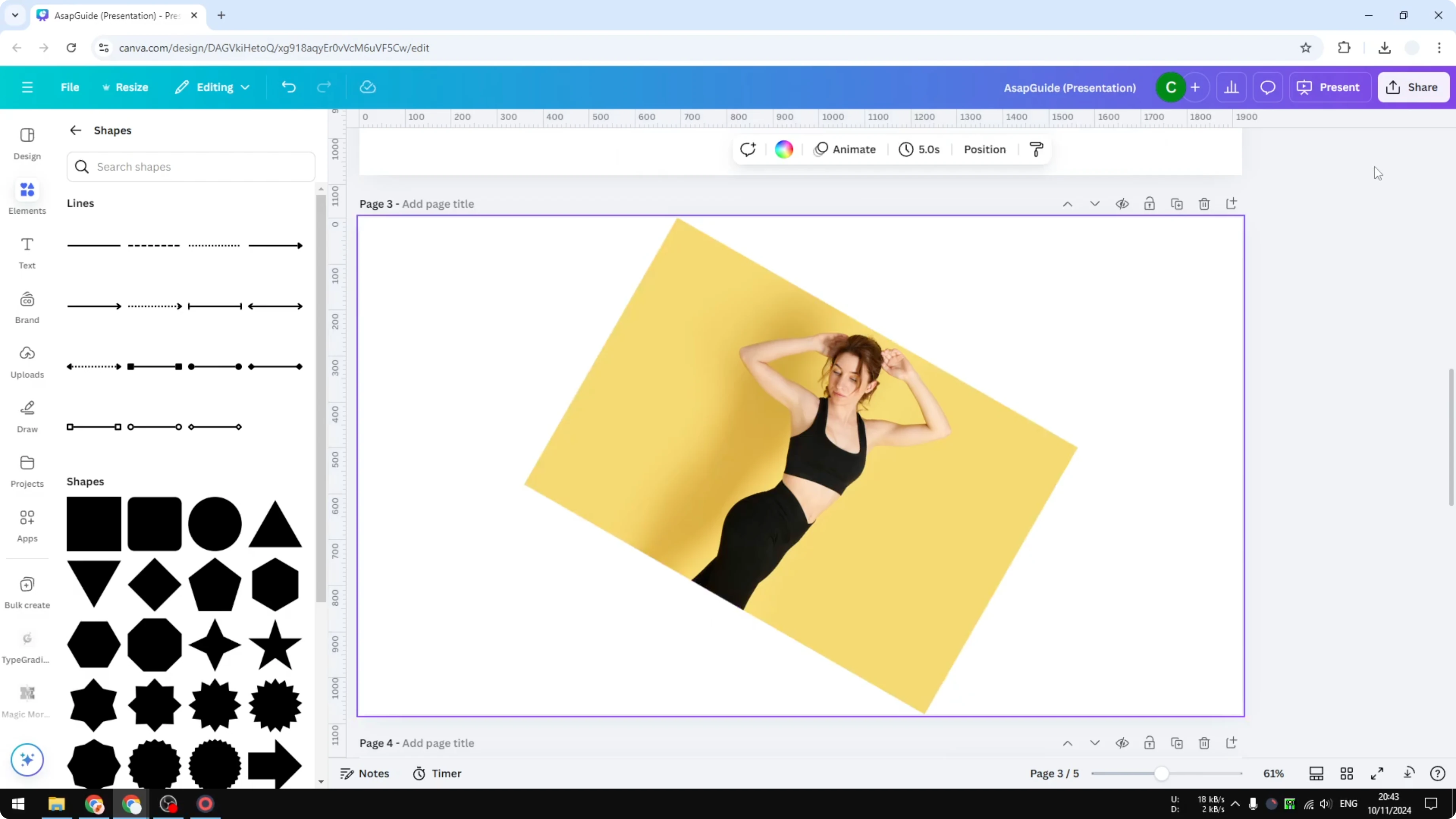 Screenshot from How to Crop Image Diagonally in Canva at 222s