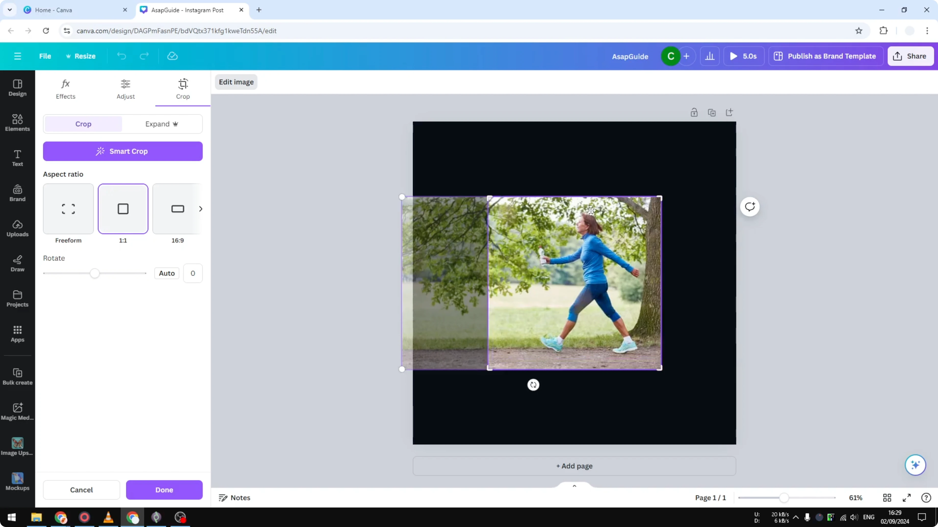 Screenshot from How To Crop a Photo In Canva at 62s